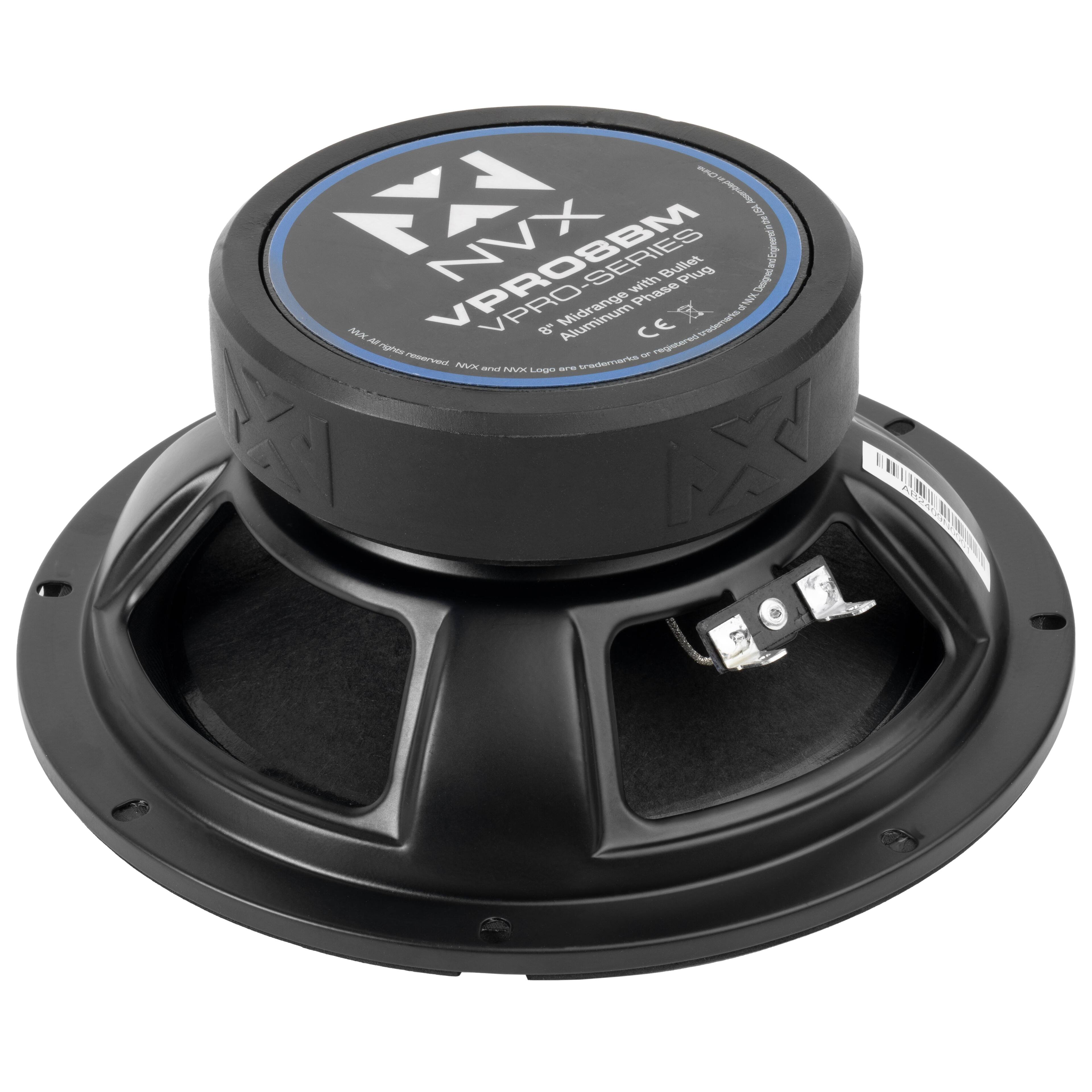 NVX VPRO8BM Bullet Plug Copl with Phase 80 Series Midrange Phase Plug 100% Aluminum CE