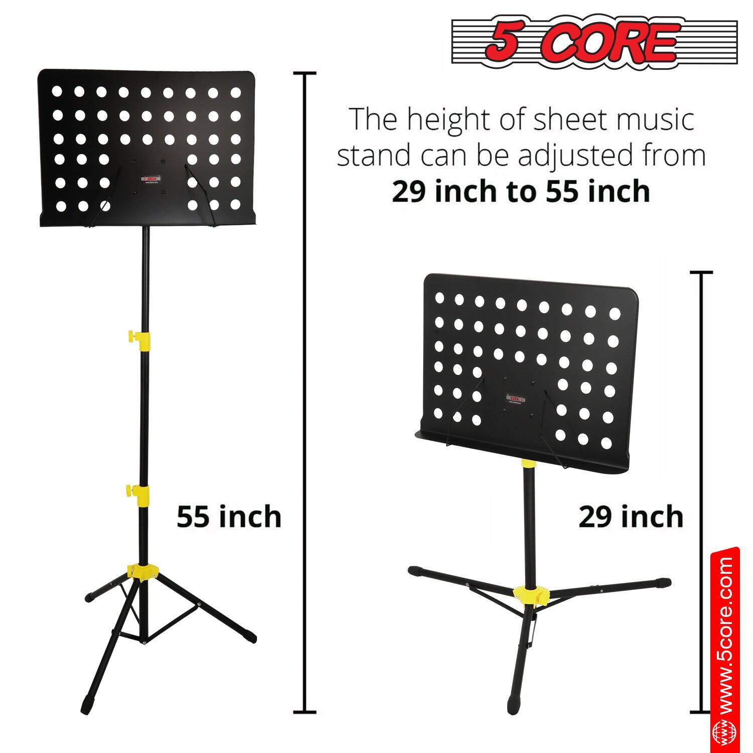 5 CORE

The height of sheet music stand can be adjusted from 29 inch to 55 inch

55 inch

29 inch

www.5core.com
