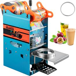 VEVOR - Manual Tea Cup Sealer Machine, 300-500 Cup/h Manual Boba Tea Sealer Machine, Blue Boba Tea Sealing Machine - Blue;Orange