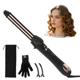 Live At Space - Nano Titanium Automatic Rotating Curling Iron 1.25 Inch Worldwide Dual Wand Hair Lcd Display 11 Temperature - 1 inch
