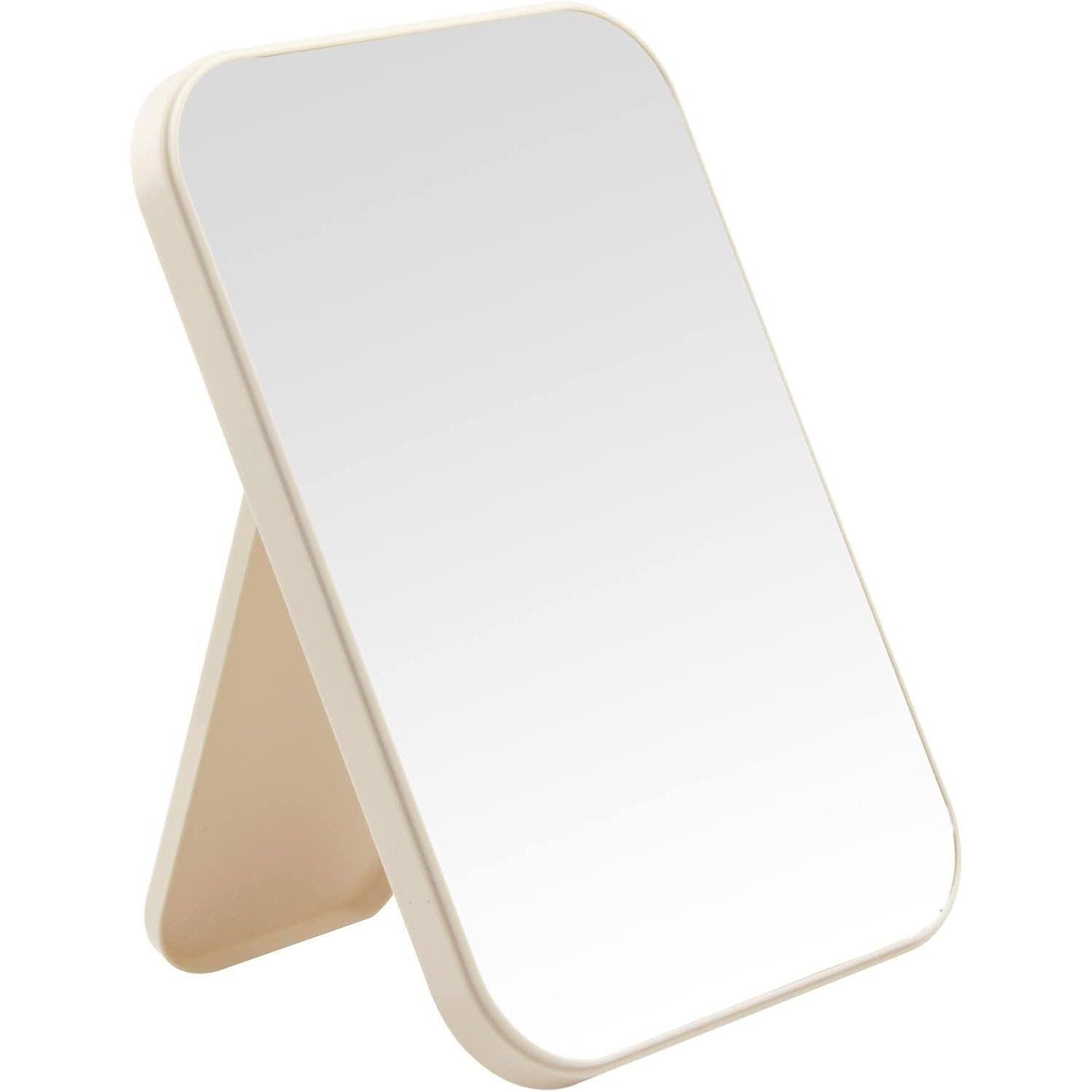 Front. Pacoar Cade - Inch Desktop Makeup Mirror Princess Table Desk Wall Hanging Dual Purpose Square Makeup Mirror Glass - Khaki.