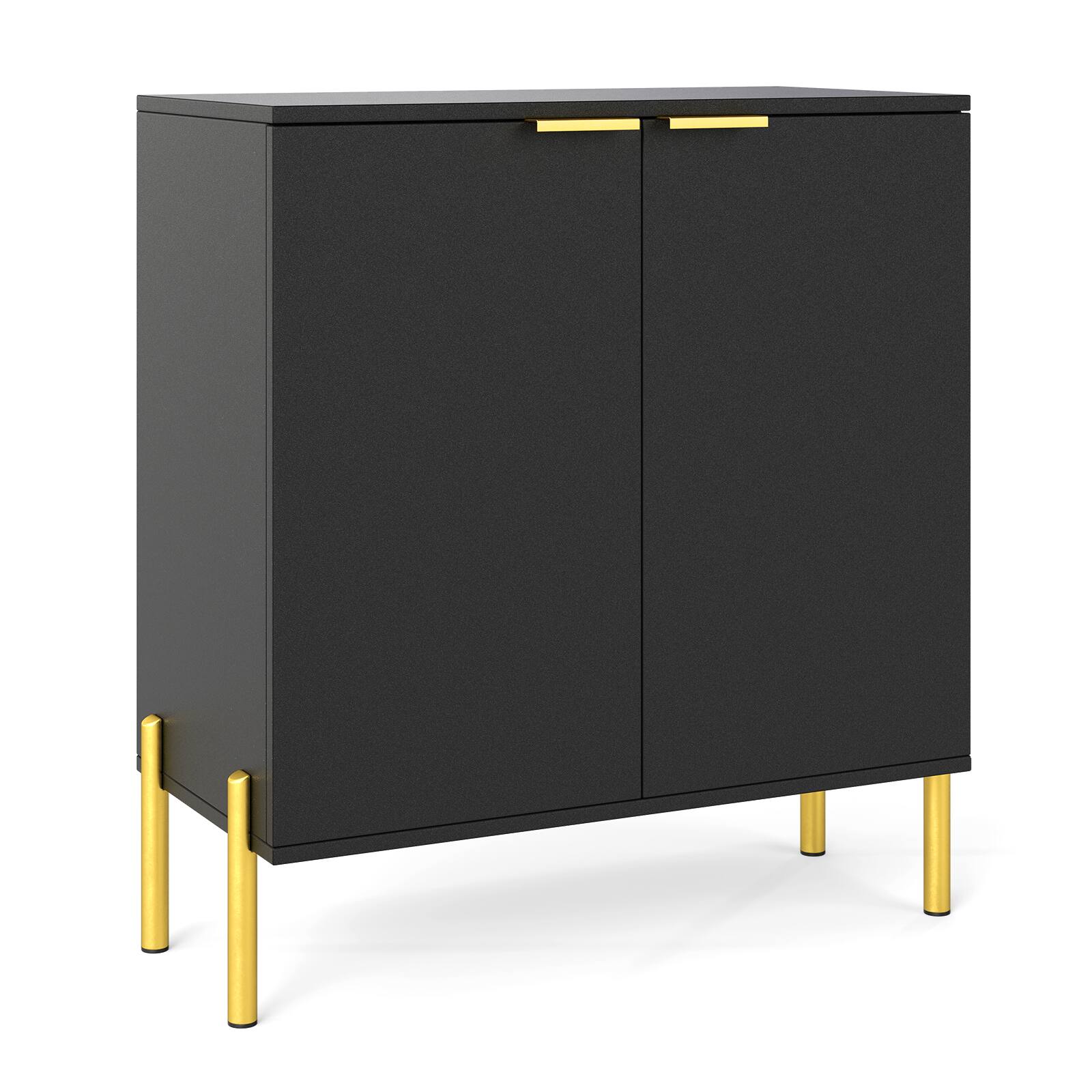 Alt View 9. Gymax - Gymax 2-Door Buffet Cabinet Sideboard Cabinet w/ Shelf Metal Legs & Anti-Tipping Kits - Black.