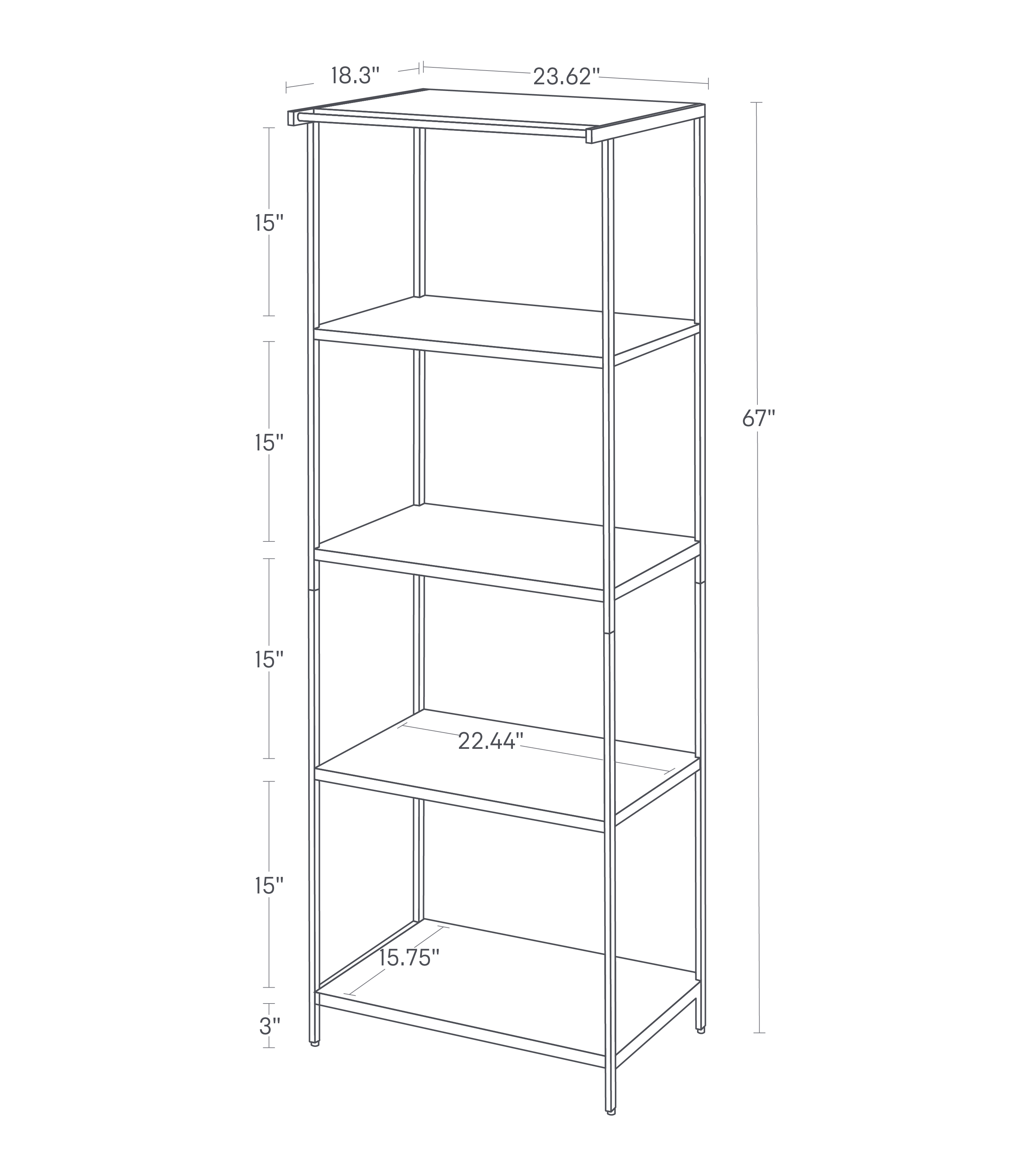 Alt View 2. Yamazaki Home - Storage Rack - 67-Inch (67" H)  - Steel - Black.