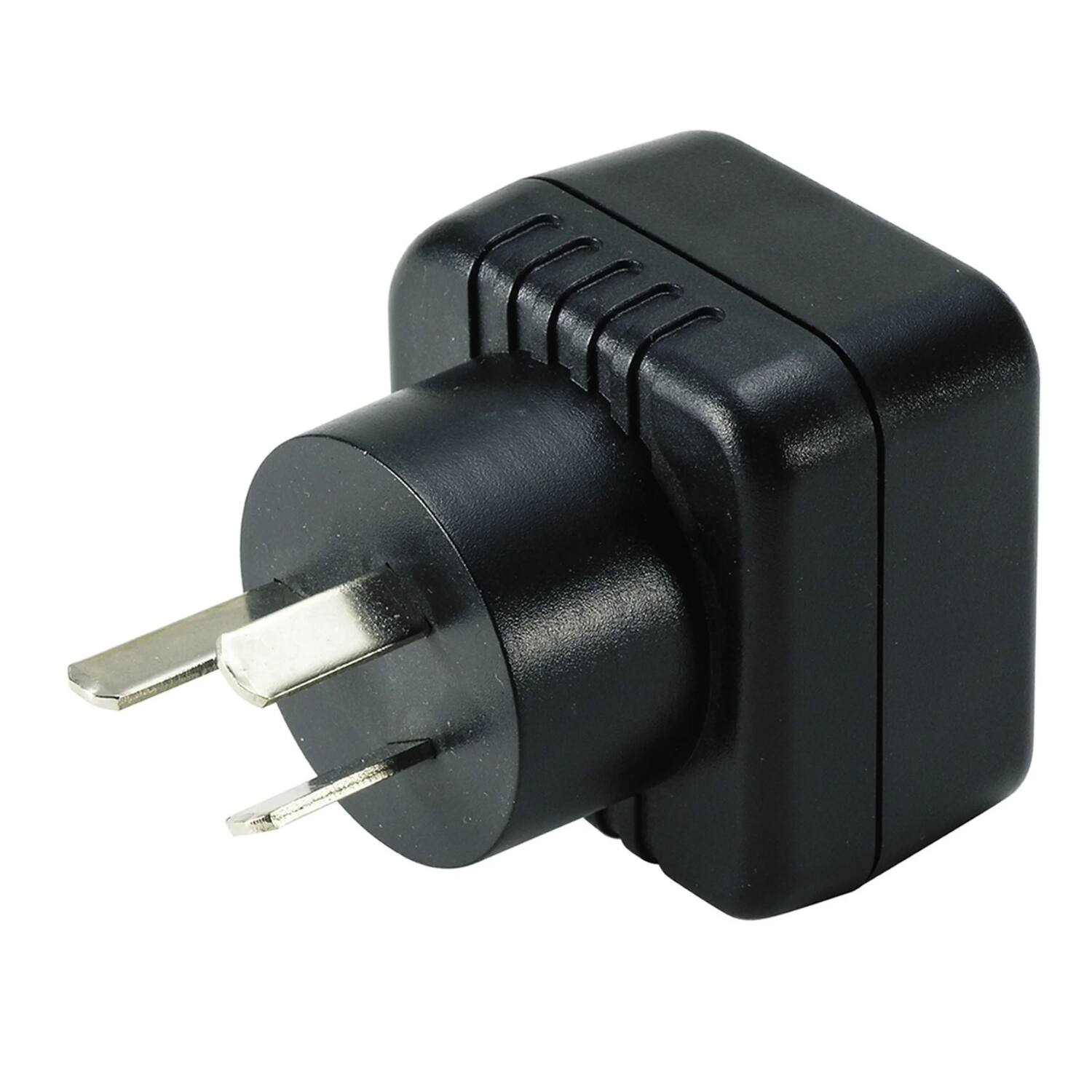 Left. Home Collection - 2 Pack  2 Pin to 3 Pin Travel Power Converter Adapter Plug - Black.