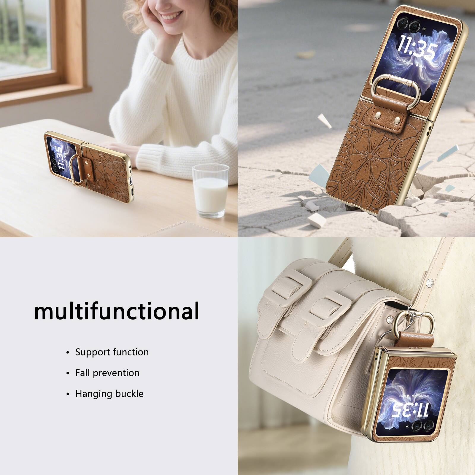 11:35 100%  
multifunctional  
- Support function  
- Fall prevention  
- Hanging buckle