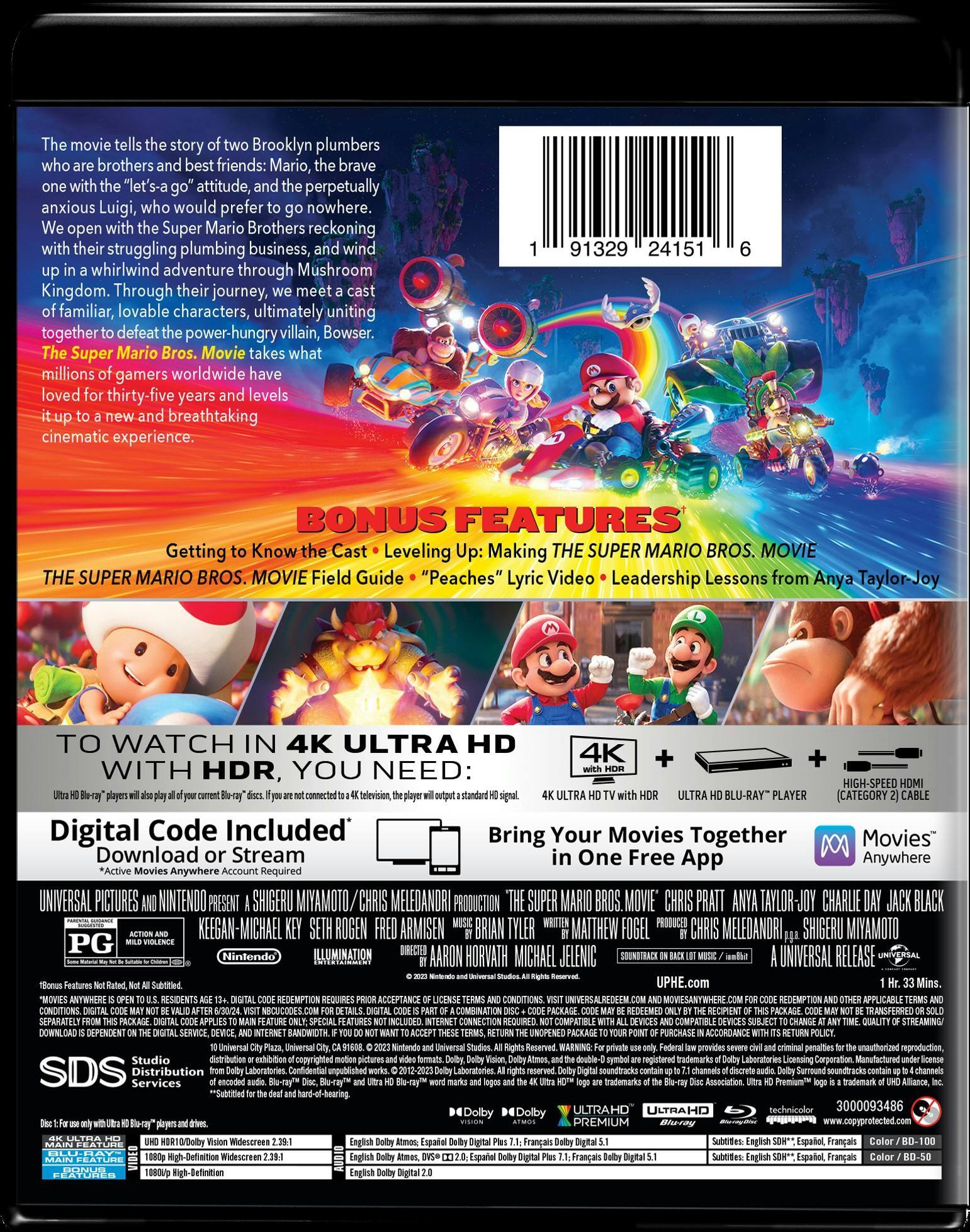 Back. The Super Mario Bros. Movie   - 4K Blu-Ray.