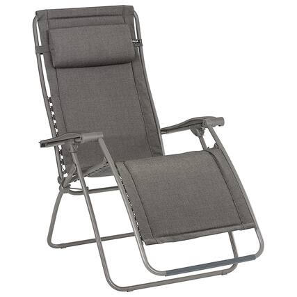 Front. Lafuma - Lafuma RSX Clip Sunbrella Outdoor Steel Folding Patio Lawn Recliner Chair, Slate - Gray.