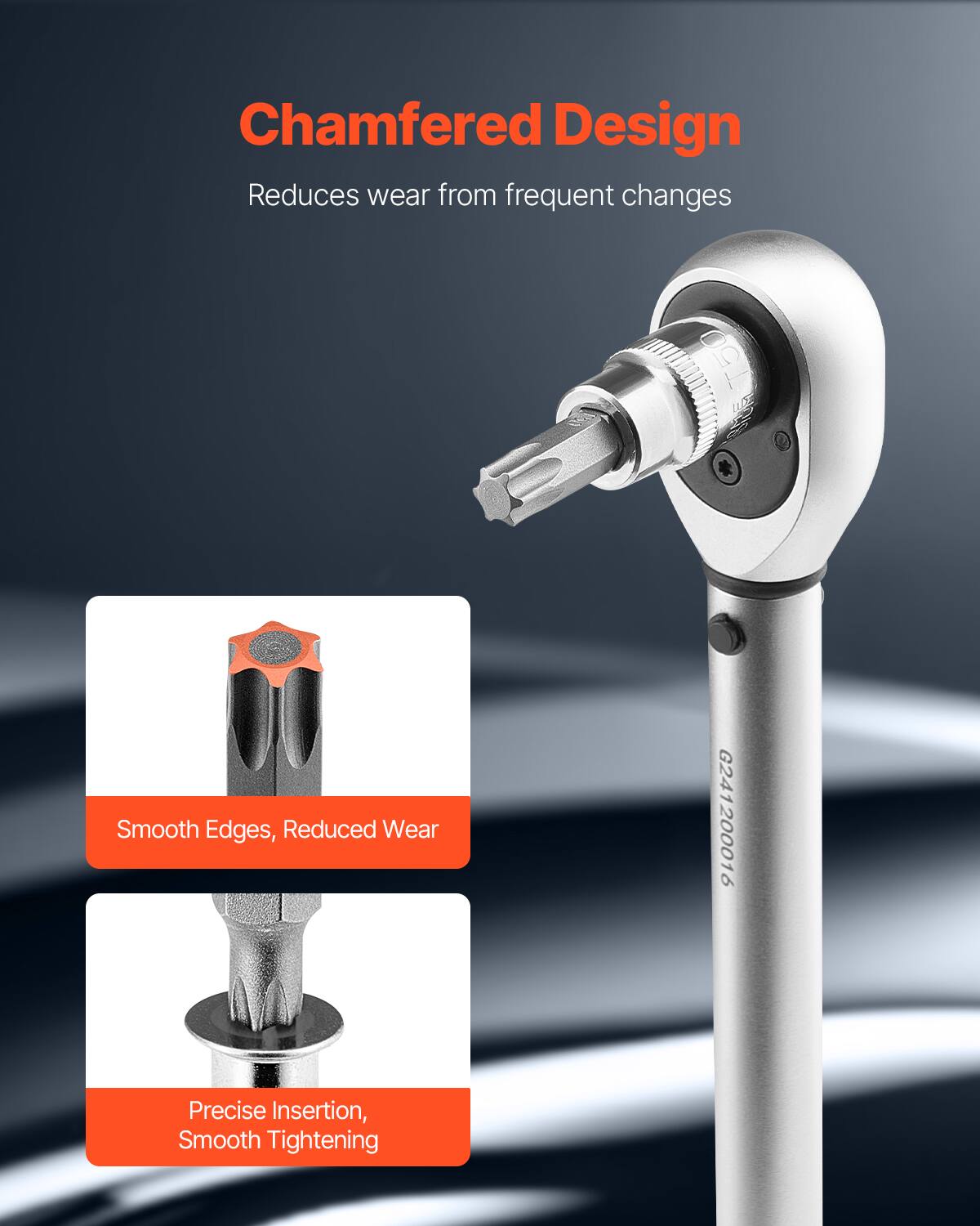 Chamfered Design  
Reduces wear from frequent changes  

Smooth Edges, Reduced Wear  

Precise Insertion, Smooth Tightening