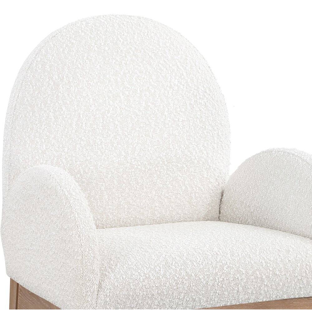 Alt View 3. Meridian Furniture - Waldorf Cream Boucle Fabric Dining Chair - Beige.