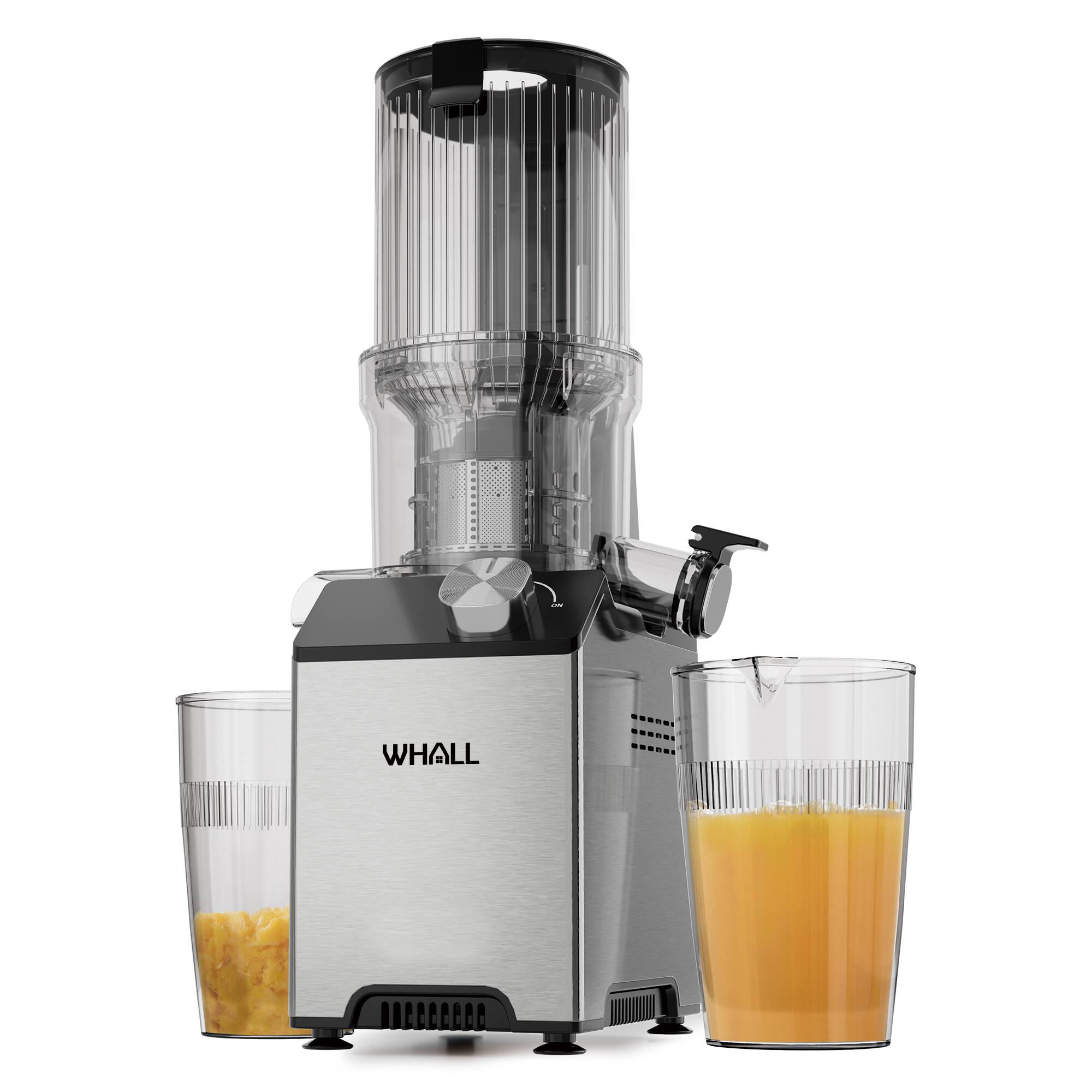 WHALL - Cold Press Juicer Machines with 4.2" Extra Large Feed Chute, Reverse Function - Silver
