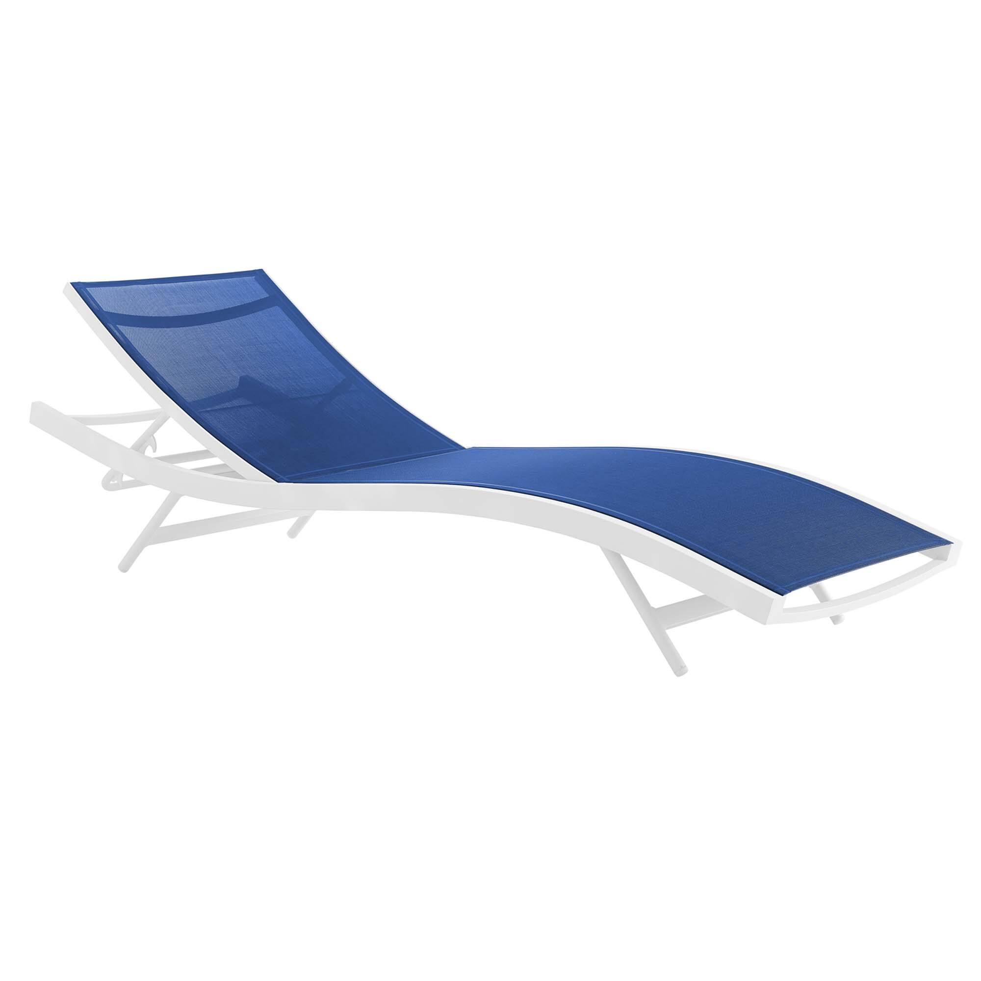 Left. Modway - Glimpse Outdoor Patio Mesh Chaise Lounge Chair by Modway - White Navy.