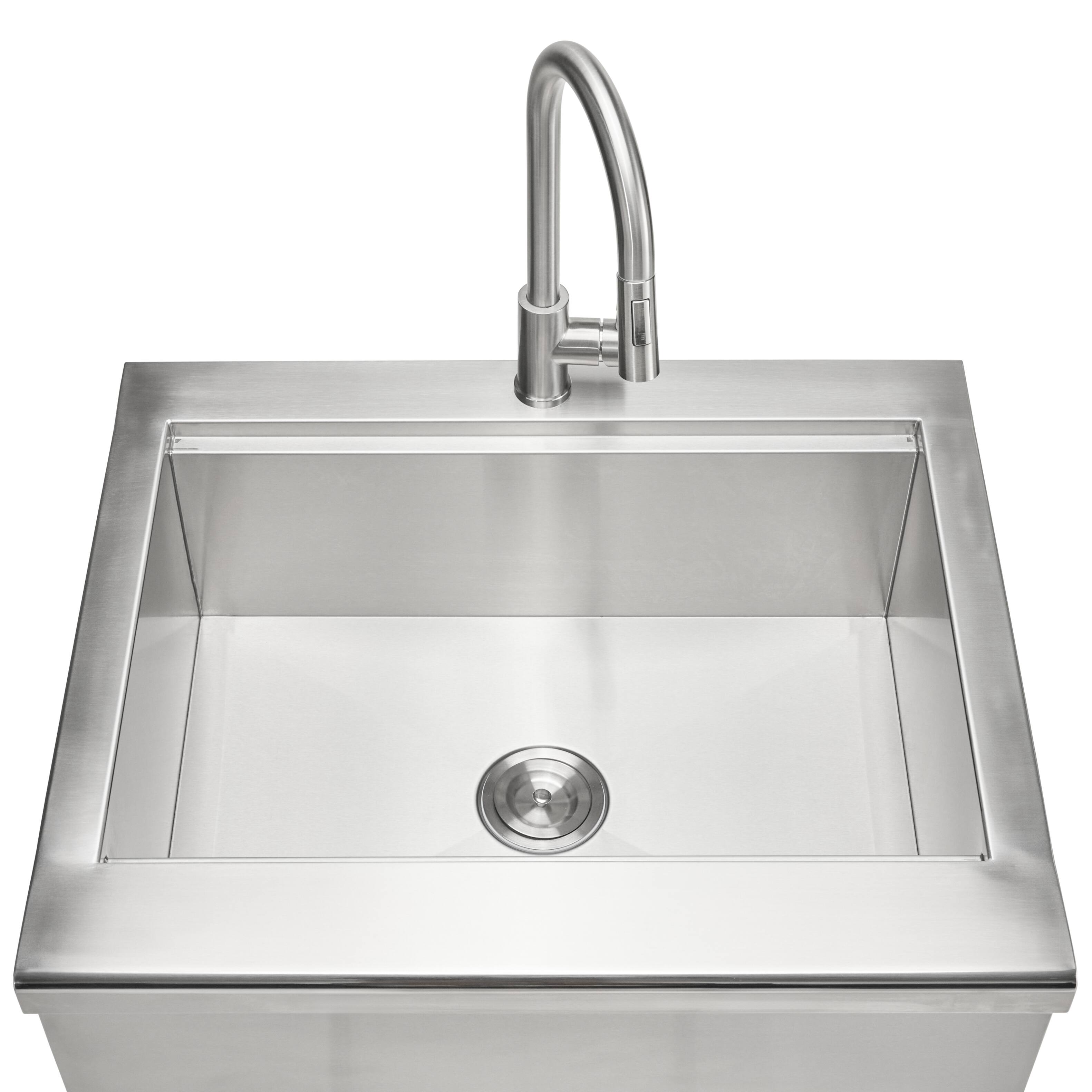 Back. Coyote Outdoor Living - 30 in Farmhouse Kitchen Sink - Stainless Steel.