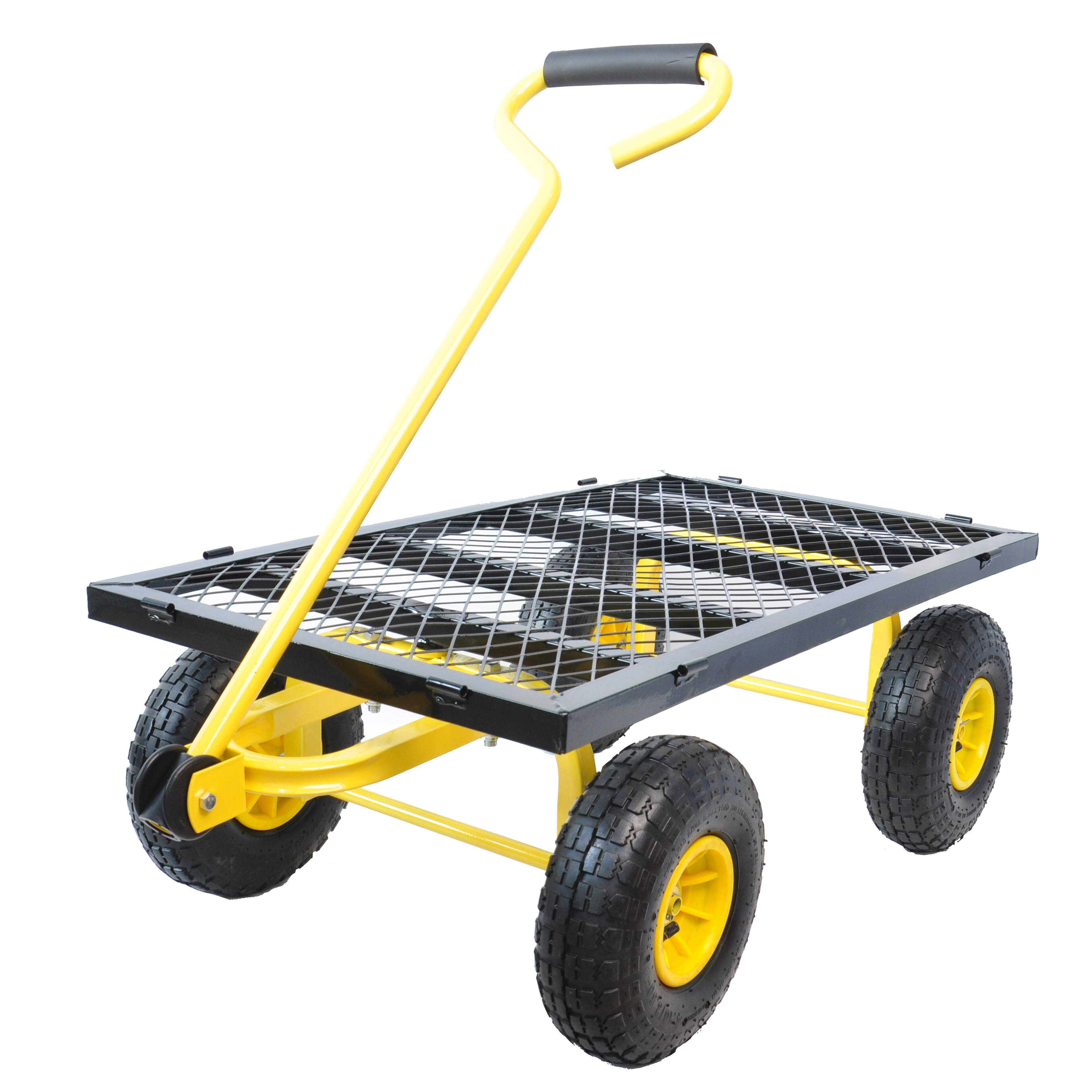 Alt View 2. COWLOWN - Black Garden Wagon Cart Heavy Duty for Firewood Transport - Black.