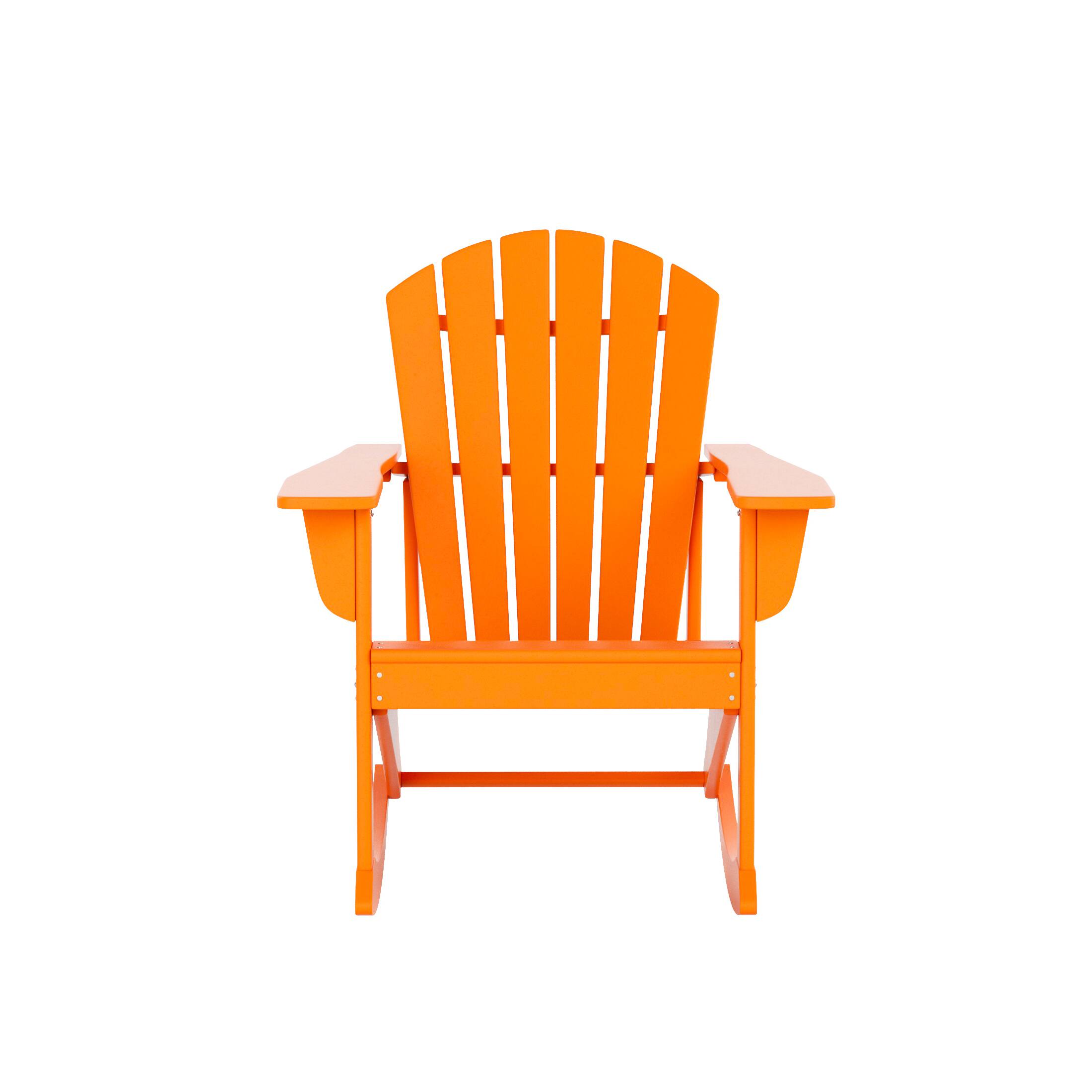 Left. WestinTrends - WestinTrends Dylan Outdoor Patio Poly Plastic Adirondack Rocking Chair - Orange.