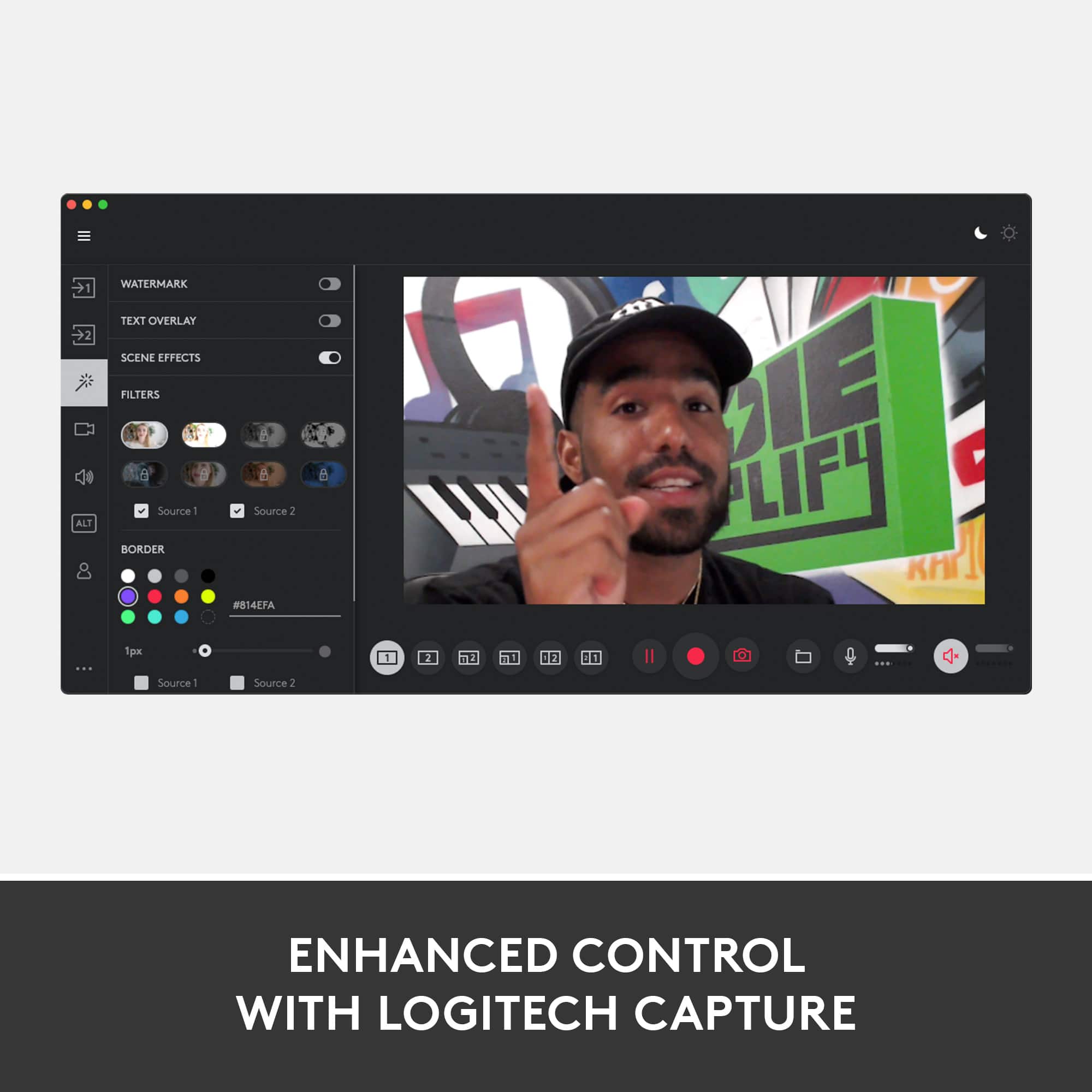 Enhanced control with Logitech capture.