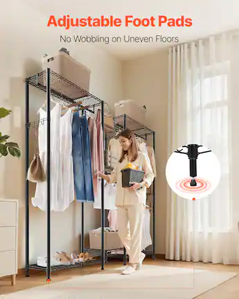dressing rack design Snhomee Rolling Garment Rack with Lockable Wheels, 630 LBS Adjustable Metal Clothes Rack for Bedroom Closet Storage