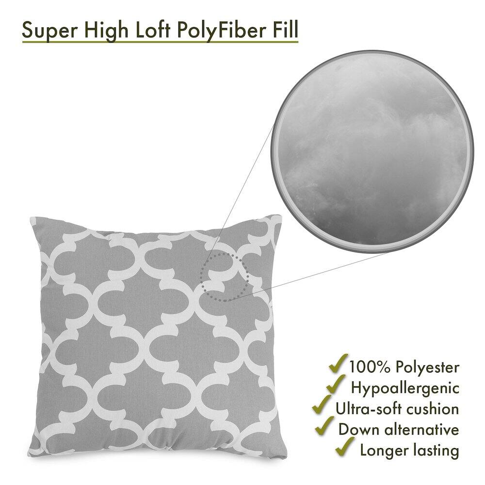Super High Loft PolyFiber Fill

- 100% Polyester
- Hypoallergenic
- Ultra-soft cushion
- Down alternative
- Longer lasting