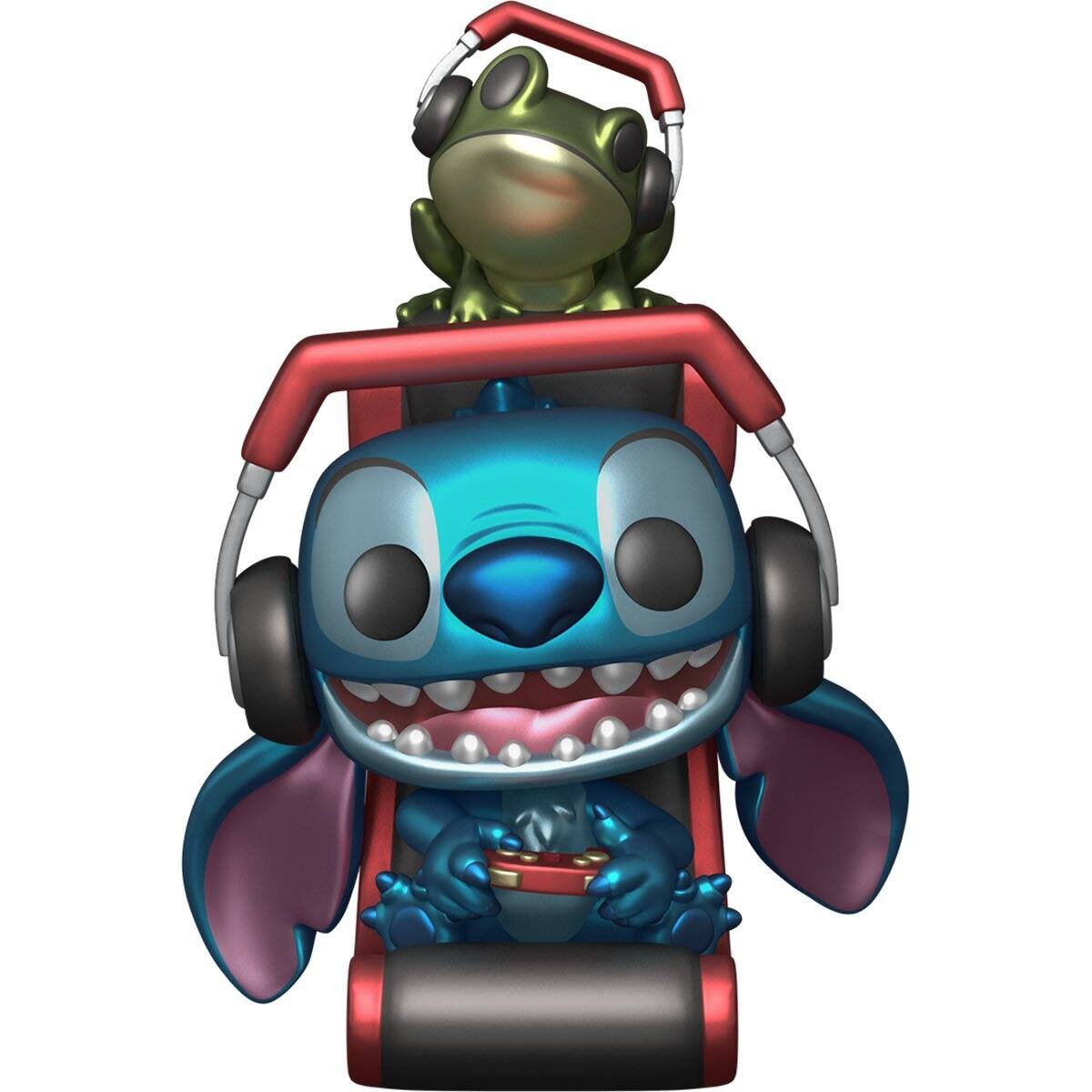 Angle. Funko - FUNKO POP! Plus: Lilo & Stitch - Gamer Stitch (Metallic)  - COLLECTABLES - Multicolor.