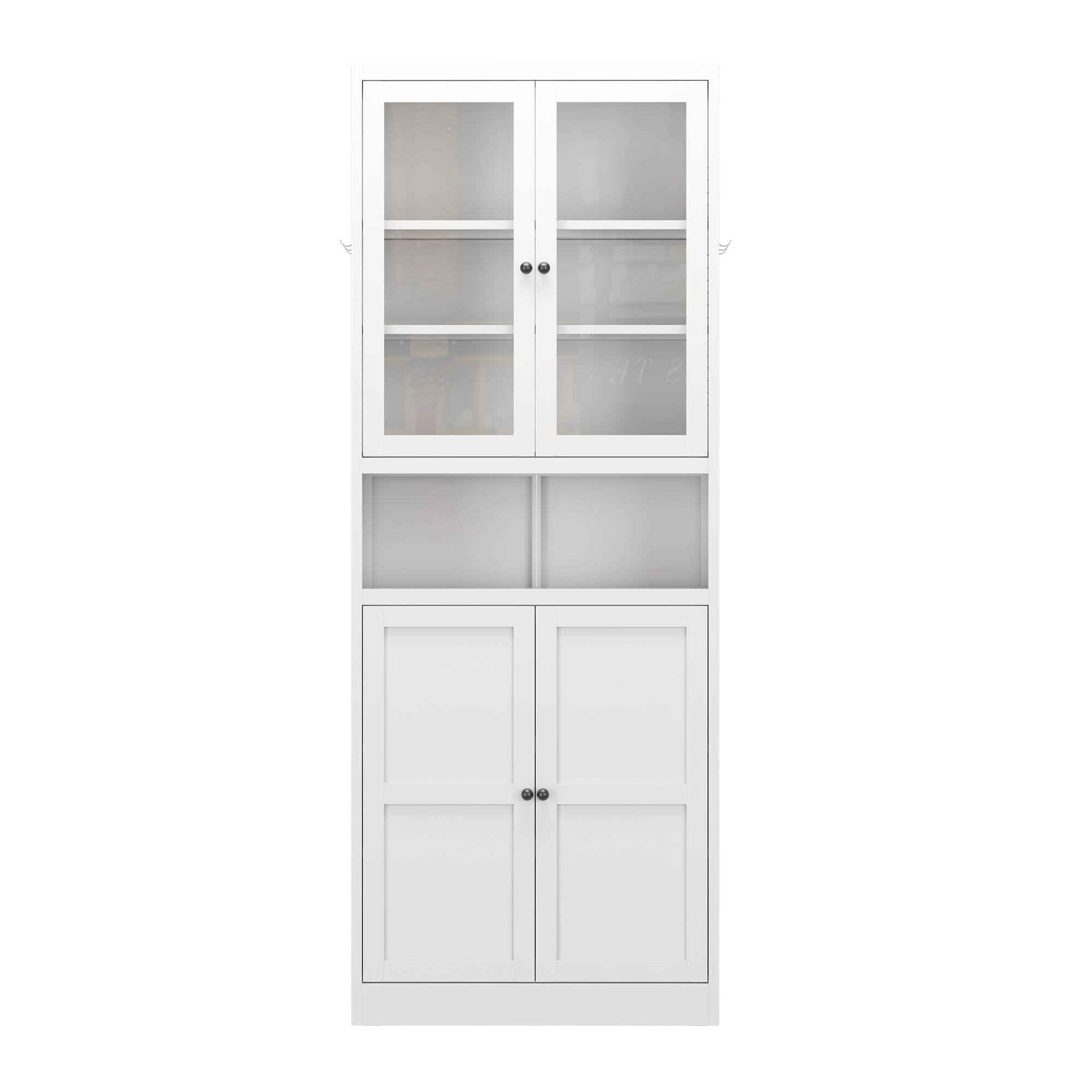 Front. Ecooso - 72" Tall Metal Kitchen Pantry Cabinet with Adjustable Shelves, Heavy Duty Stainless Steel Freestanding Storage - White.