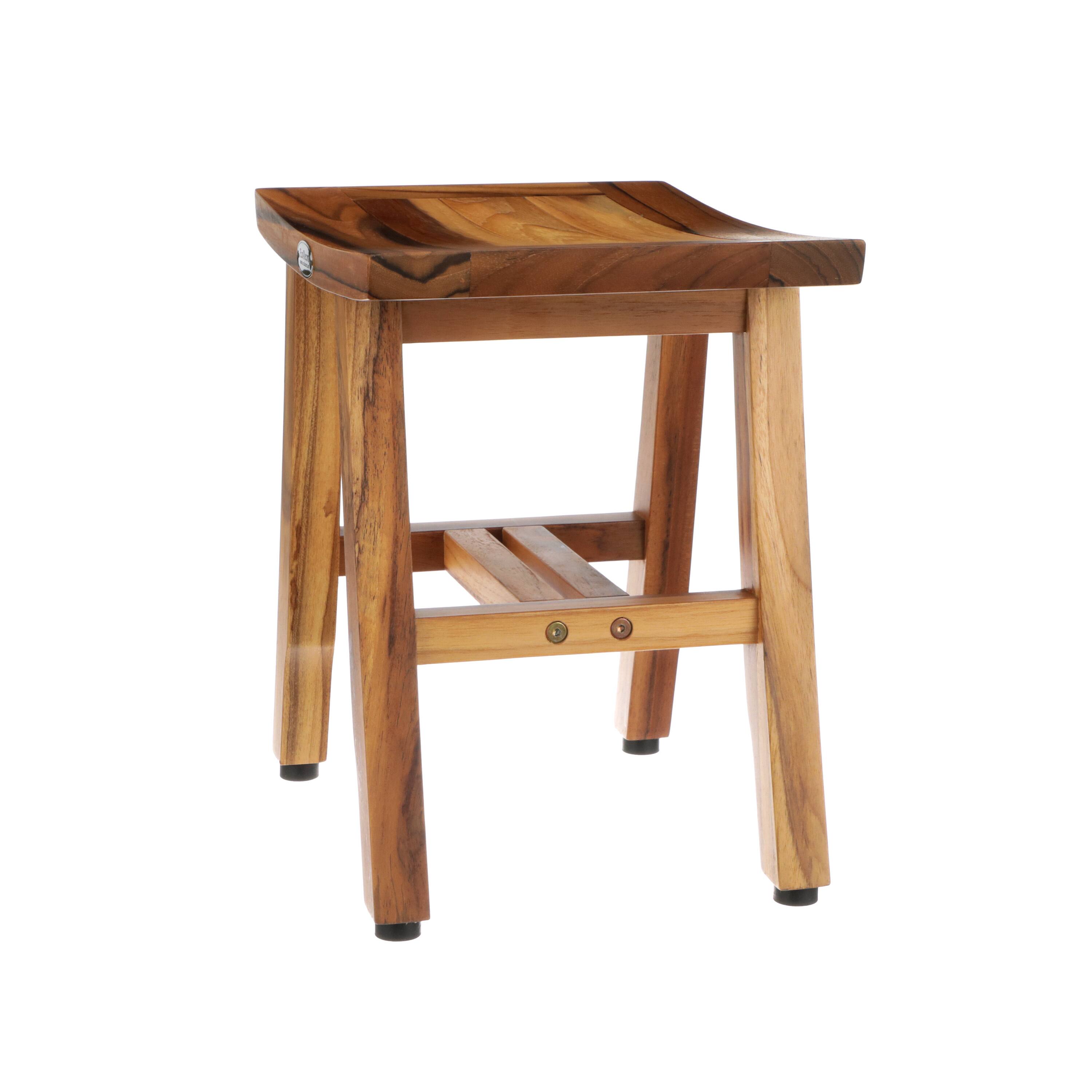 Left. EcoDecors - EcoDecors® Satori® 14" Solid Teak Shower Bench - EarthyTeak.