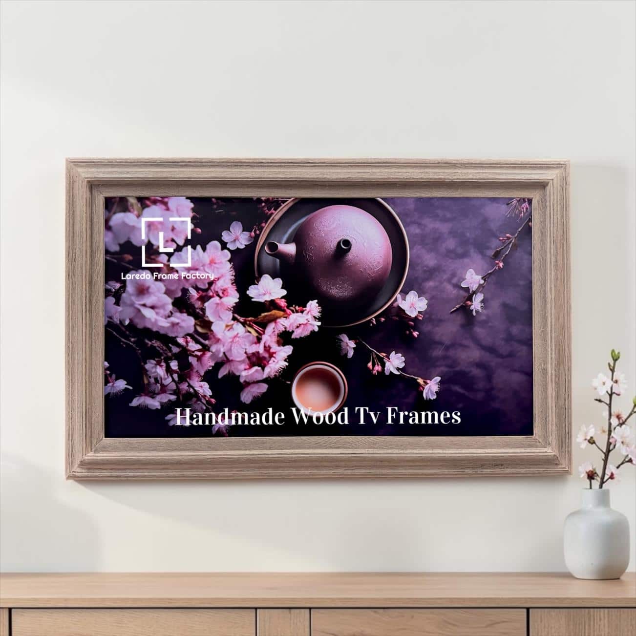 LAREDO FRAME FACTORY - 55 inch Handmade Tv frame for Samsung The Frame tv and Frame Pro Model - RUSTIC DRIFT WOOD