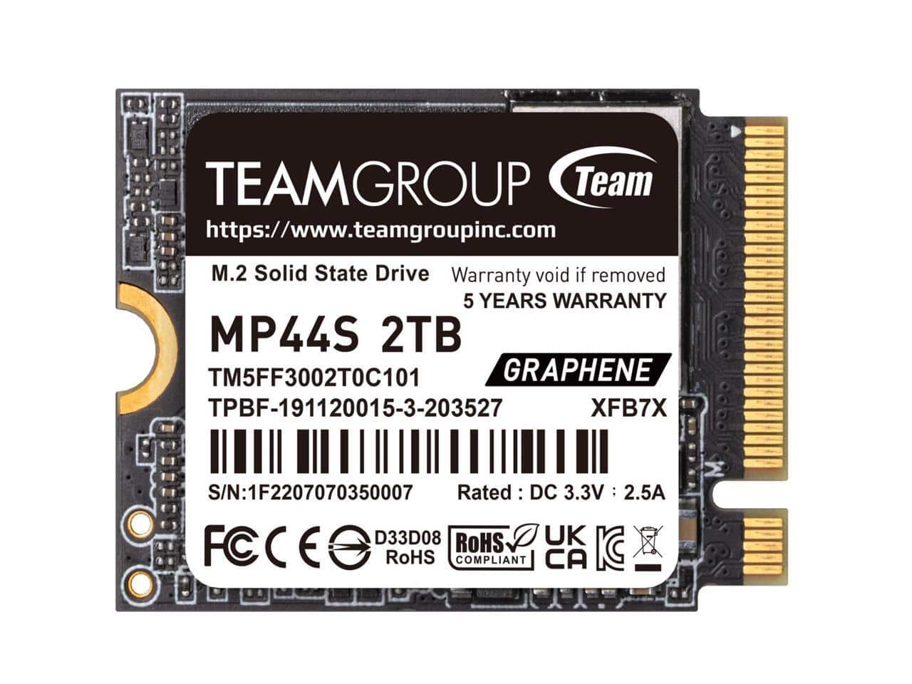 Team Group - MP44S M.2 2230 2TB PCIe 4.0 x4 NVMe, STEAM Deck SSD