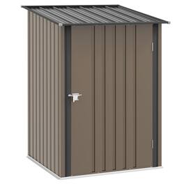 Outsunny - 3.3' x 3.4' Outdoor Storage Shed, Metal Garden Tool House with Sloping Roof and Lockable Door for Backyard, Bike, Patio