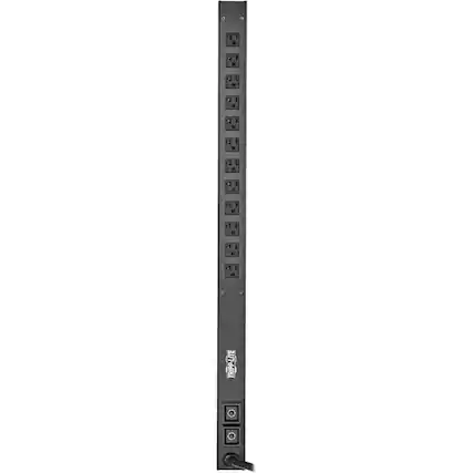 Front. Tripp Lite - Tripp Lite by Eaton PDU 2.9kW 120V Single-Phase Basic PDU - 12 NEMA 5-15/20R Outlets L5-30P Input 10 ft. Cord 36 in. 0U - Black.