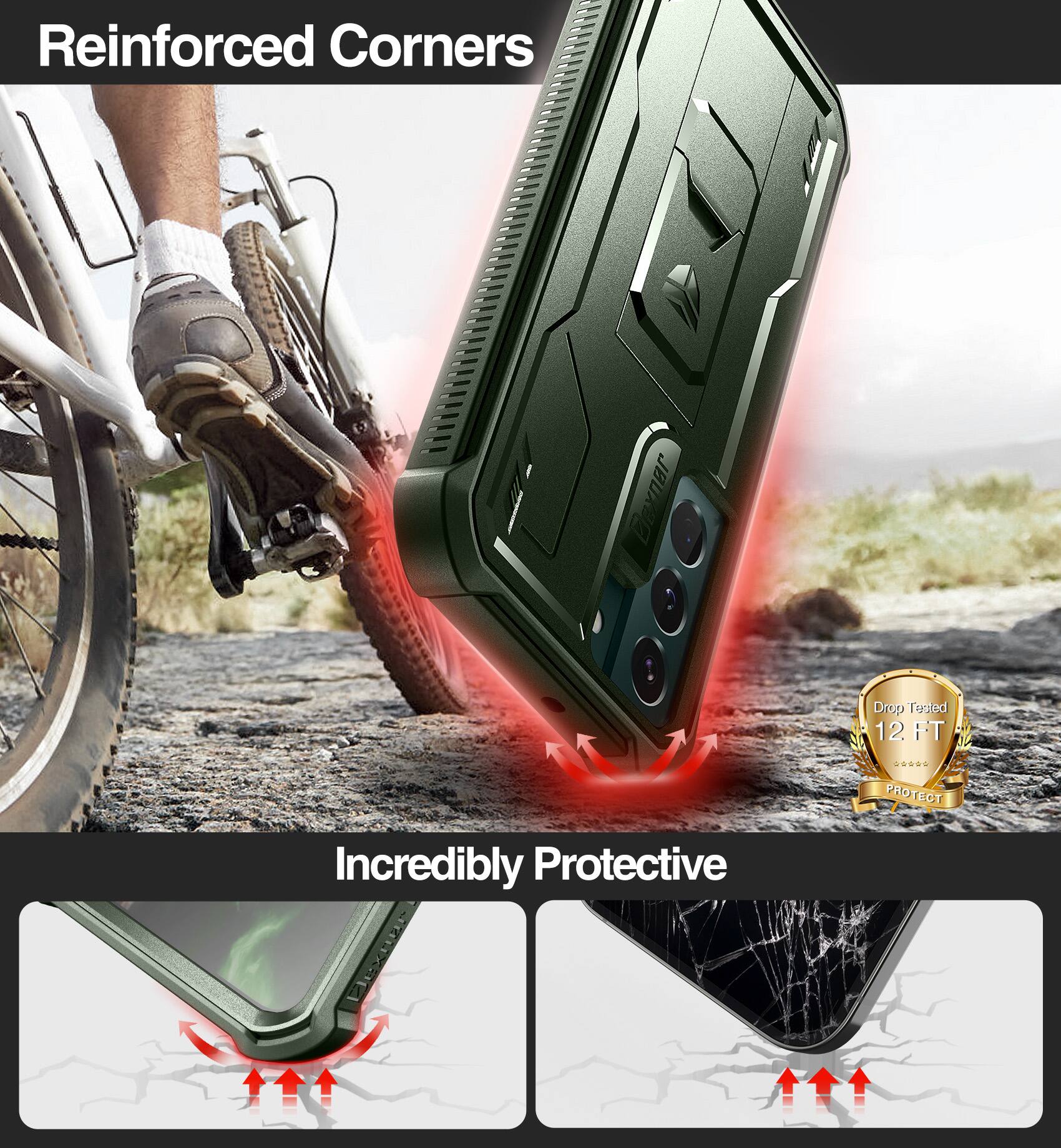 Reinforced Corners  
Drop Tested 12 FT  
PROTECT  
Incredibly Protective