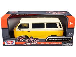 Volkswagen Type 2 (T3) Van "Timeless Legends" Series 1/24 Diecast Model Car by Motormax - Yellow and Beige