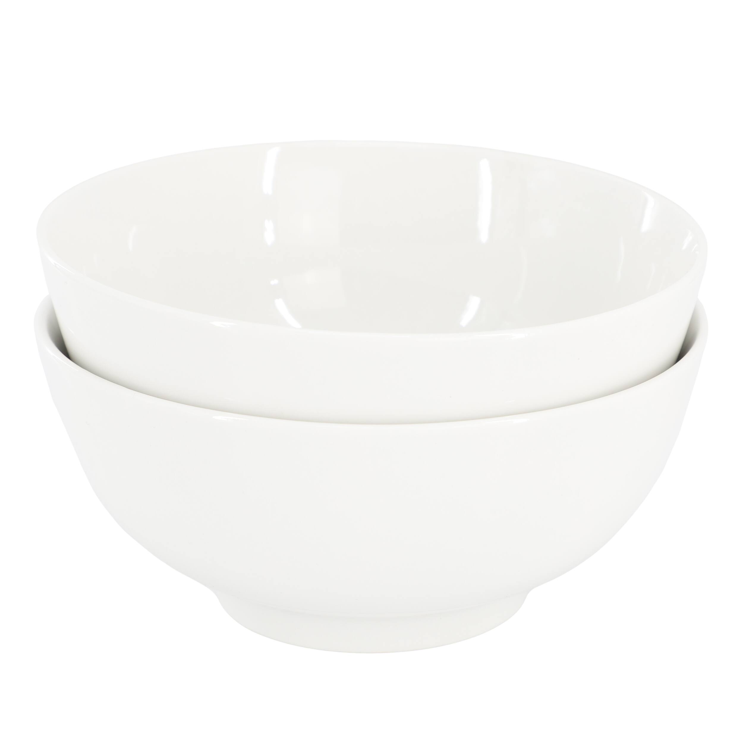Gibson - Home Great Essentials 2 Piece 6.9 Inch Fine Ceramic Noodle Bowl Set - White