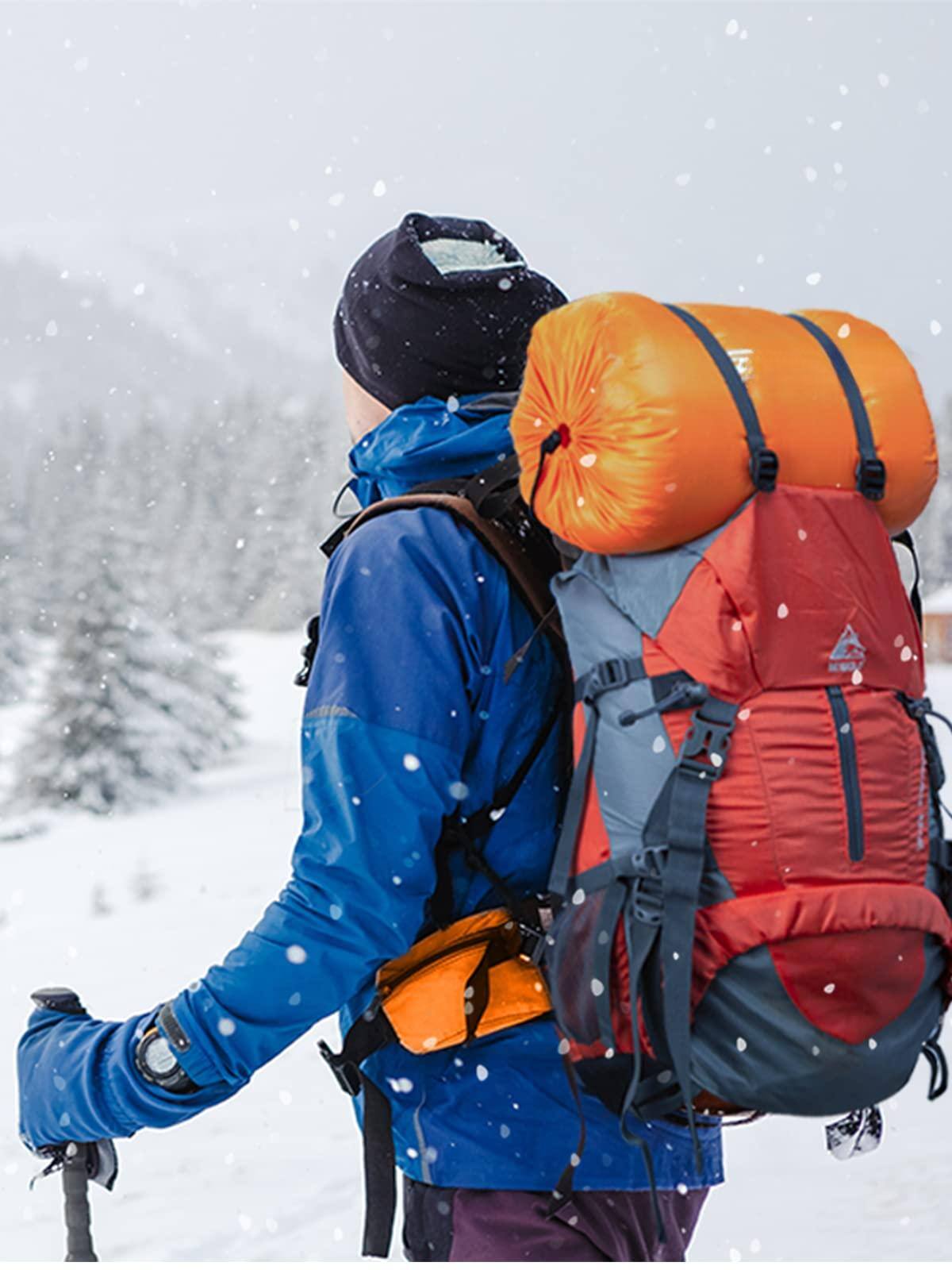 Alt View 7. Skar Audio - Mummy Sleeping Bag | ℉ Season For Adults Cold Weather Warm And Washable Hiking Traveling - 32℉-blue&grey.