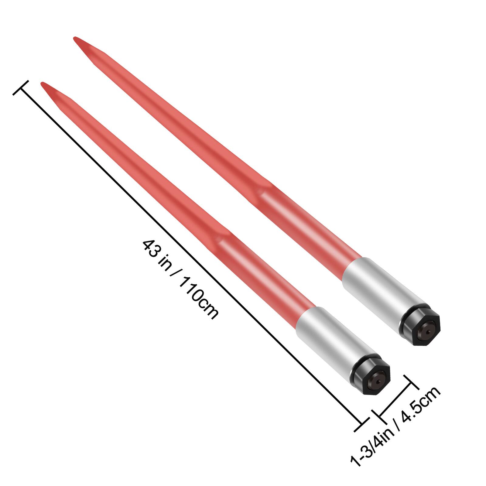 43 in / 110cm  
1-3/4 in / 4.5cm