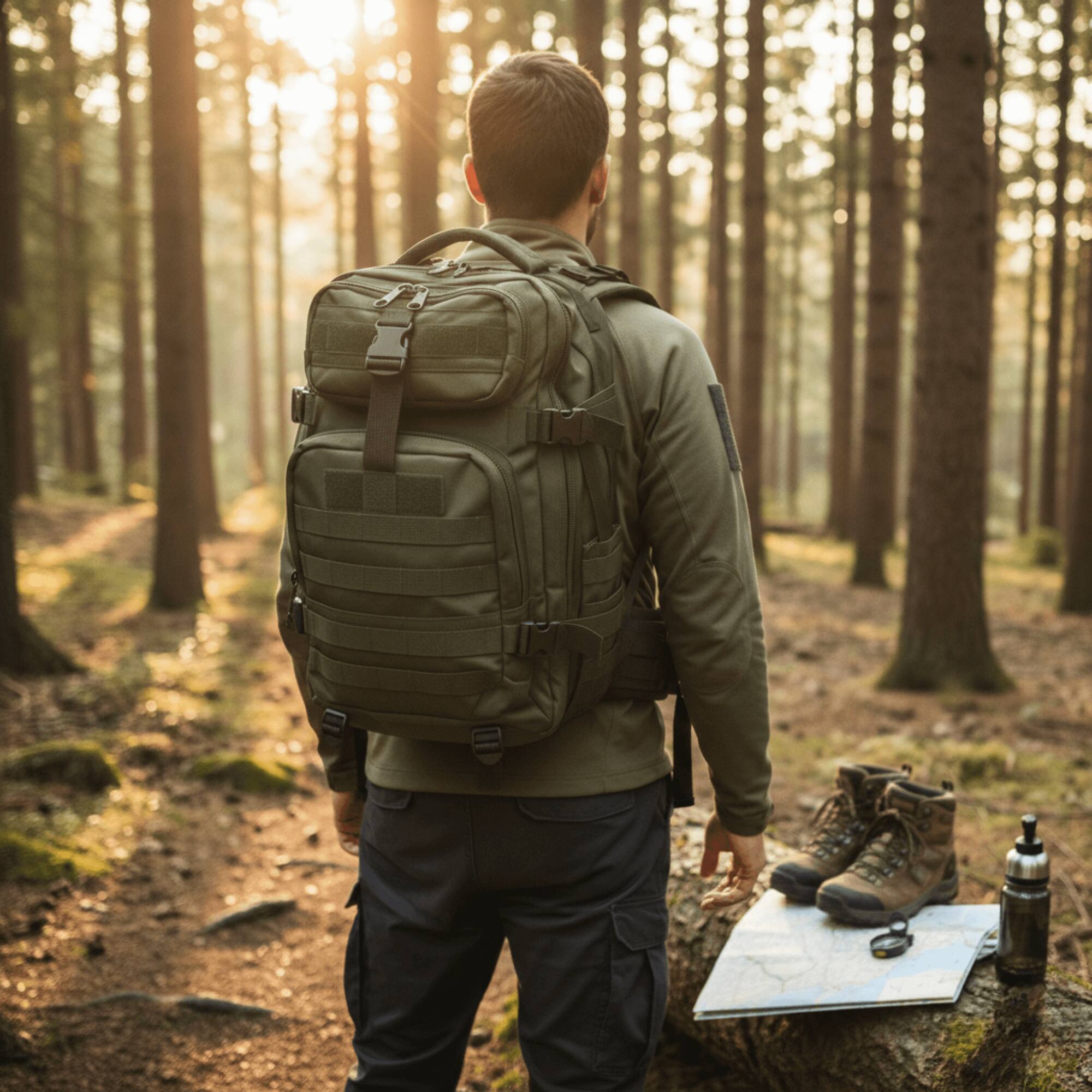 Alt View 6. XGear Tactical - Small 30L Tactical Backpack Survival Bag - Army Green.