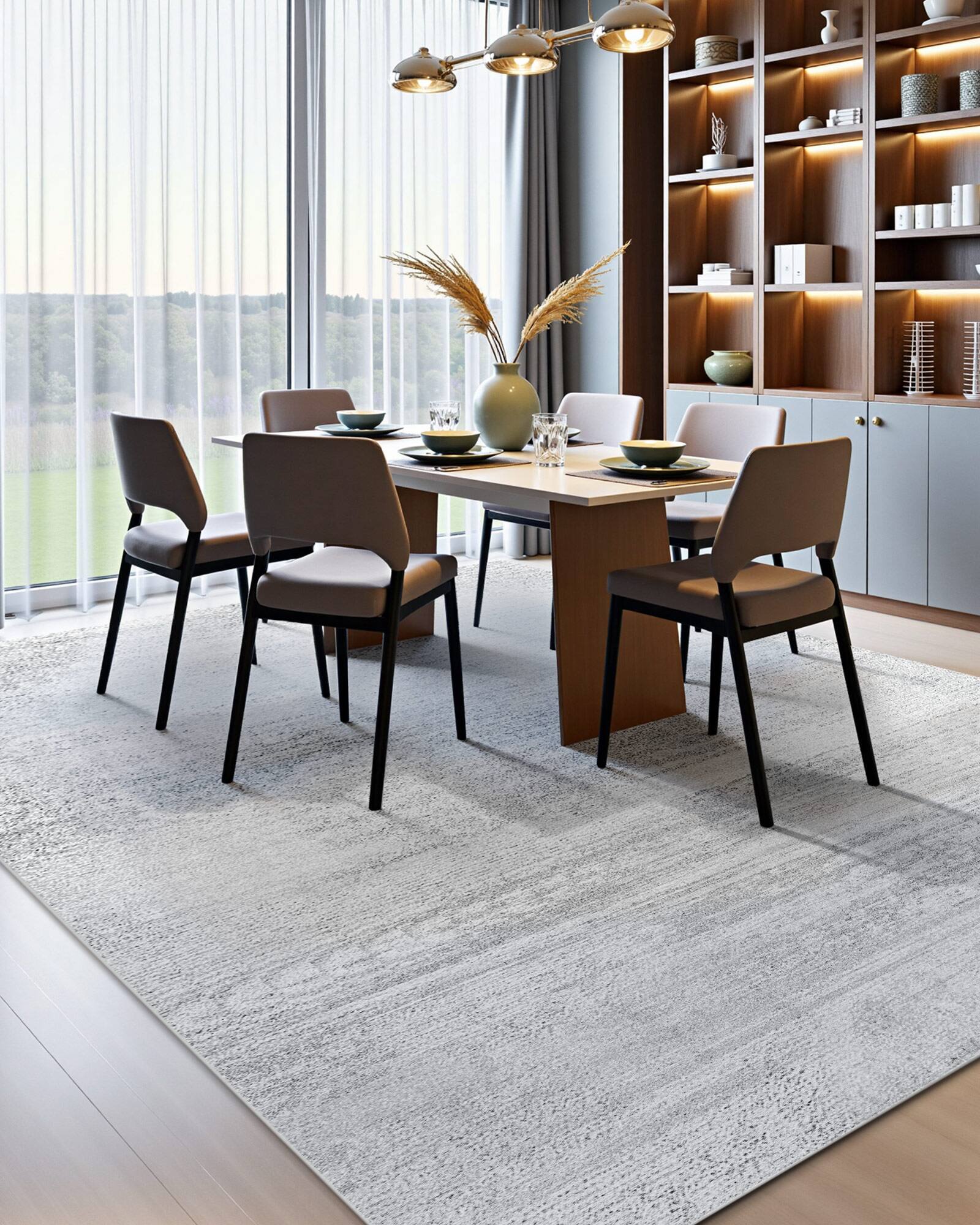 Alt View 1. VEVOR - Area Rug, 10 x 14 ft Large Washable Rug, Non-Slip and Tear-Resistant Soft Carpet, Pet & Child Friendly Modern Area Rugs - Gray.