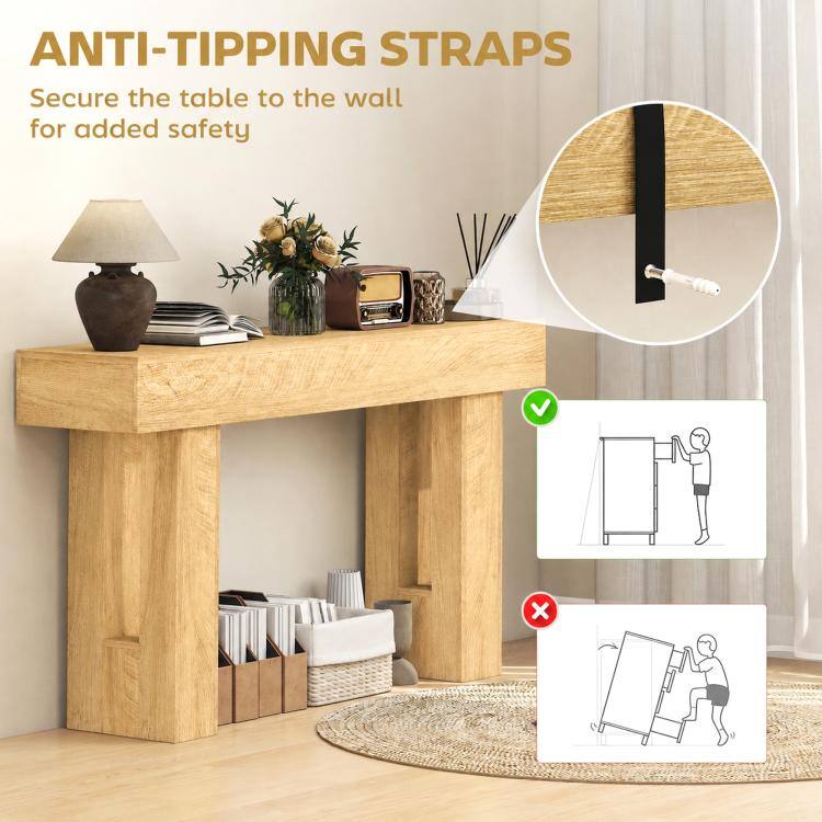 ANTI-TIPPING STRAPS  
Secure the table to the wall for added safety
