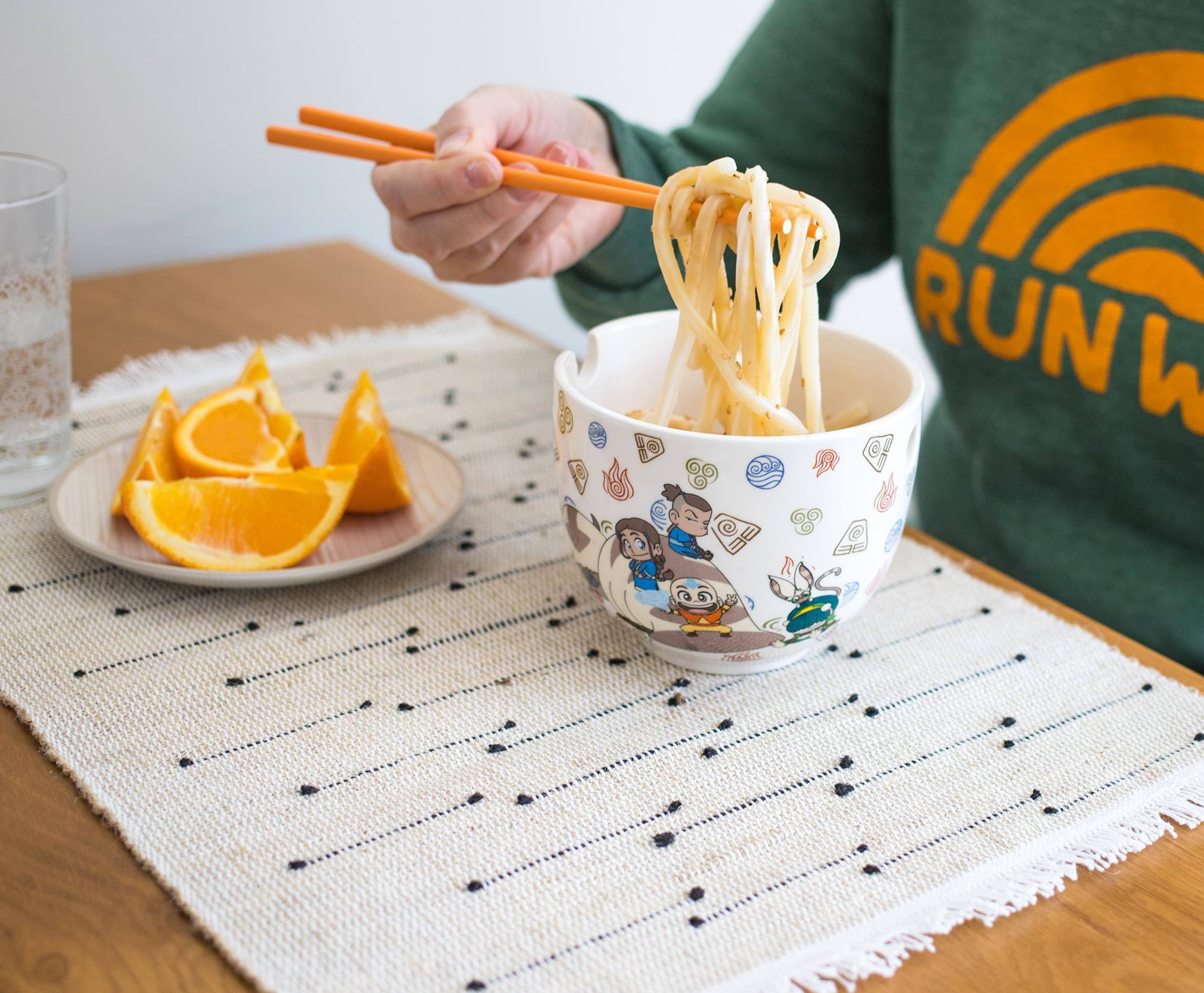 Alt View 3. Surreal Entertainment - Avatar: The Last Airbender Japanese Dinner Set | 18-Ounce Ramen Bowl, Chopsticks - White.