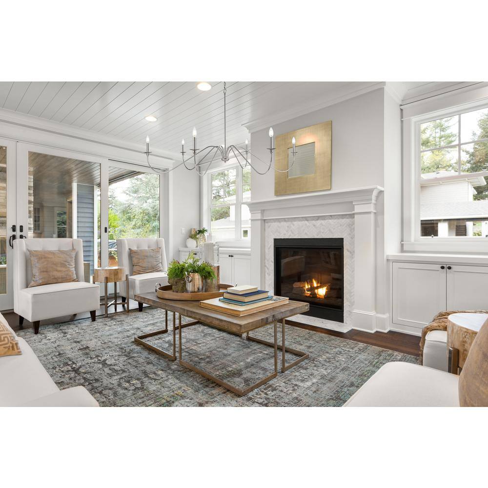 Angle. Living District - Rohan 60 inch chandelier in Polished Nickel - Polished Nickel.