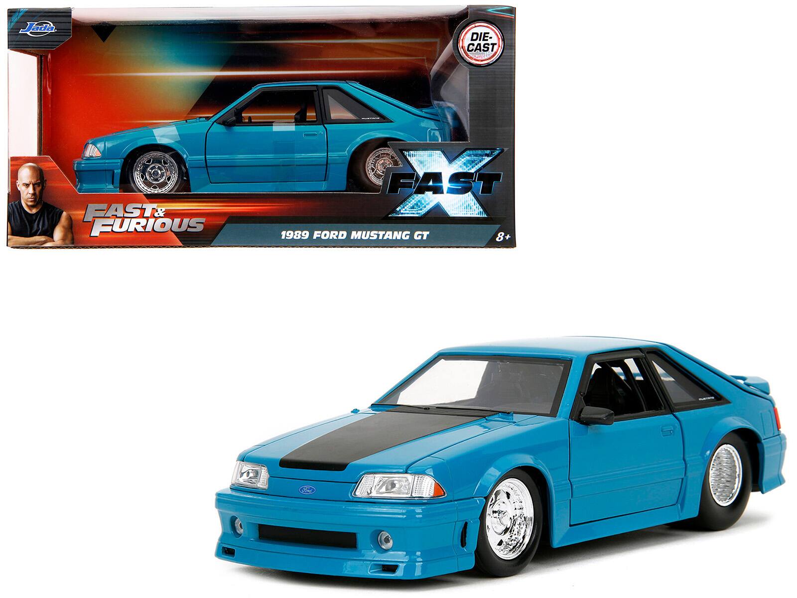 "1989 Ford Mustang GT Blue with Black Hood Stripes ""Fast & Furious"" Series 1/24 Diecast Model Car by Jada" price history on PriceWatchPro