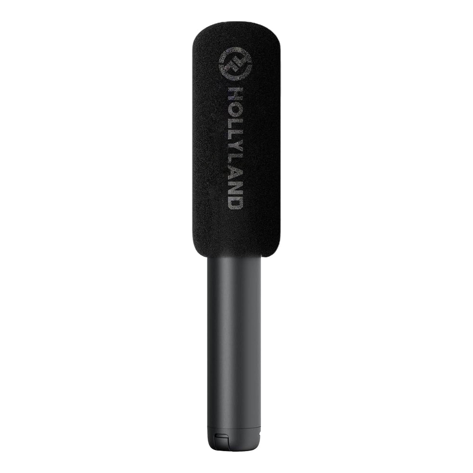 Angle. HOLLYLAND - Interview Adapter for Wireless Microphones Handheld and Desktop Use - Black.