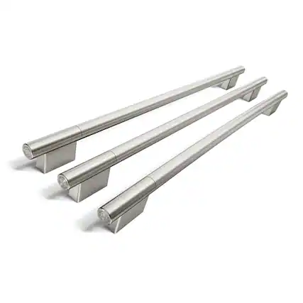 Front. KitchenAid - Handle Hardware Accessory Kit for 36" Width Counter-Depth French Door Refrigerator - Monochromatic Stainless Steel.