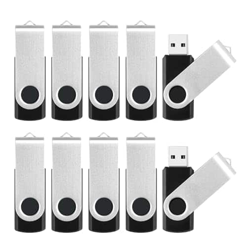 DORLUKFU - 4GB Flash Drive 10 Pack Thumb Drive, USB Flash Drives 2.0 USB Stick for Data Storage Backup, Jump Drive Pen Drive Zip - 10 Pack Black
