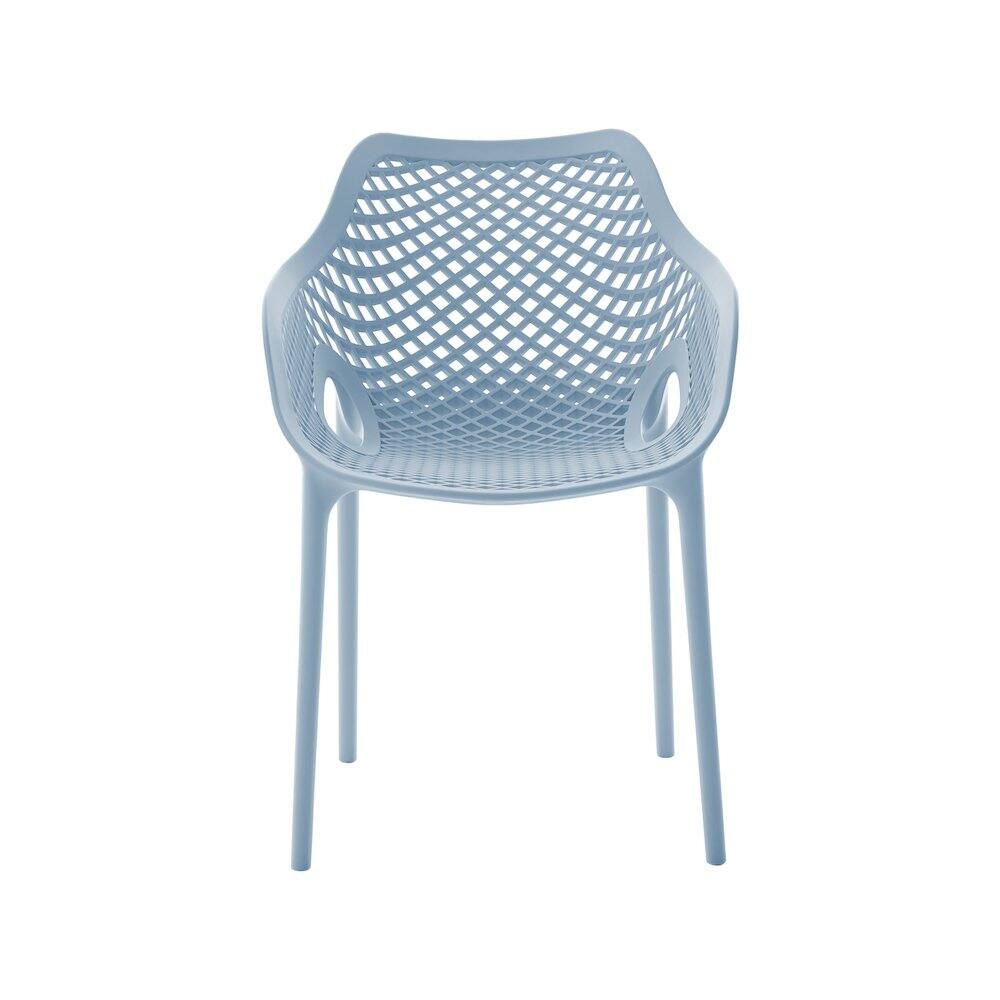 Back. Meridian Furniture - Mykonos Sky Blue Outdoor Patio Dining Chair, Set of 4 - Sky Blue.
