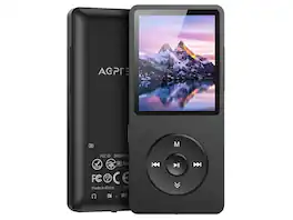 AGPtek - A02S 16GB MP3 Player, 70 Hours Playback Lossless Sound Music Player, Supports up to 128GB, Black
