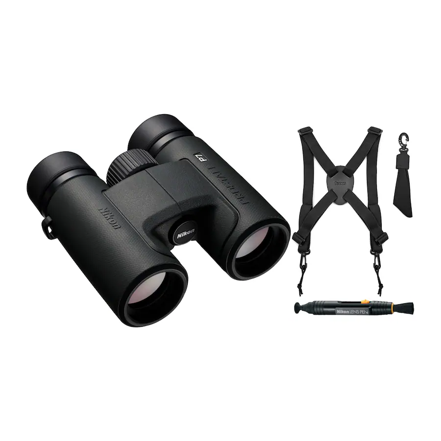 Nikon Prostaff P7 10X30 Binoculars with Harness and Lens Pen Cleaning ...