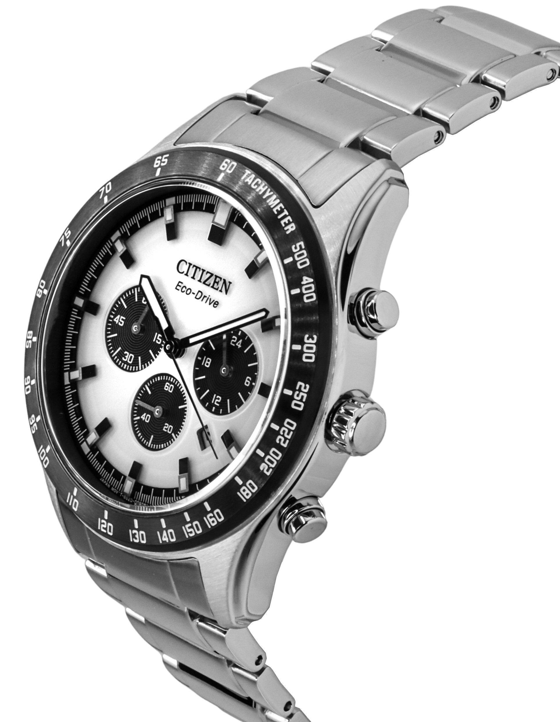 Citizen Eco Drive Chronograph Stainless Steel White Dial CA4674