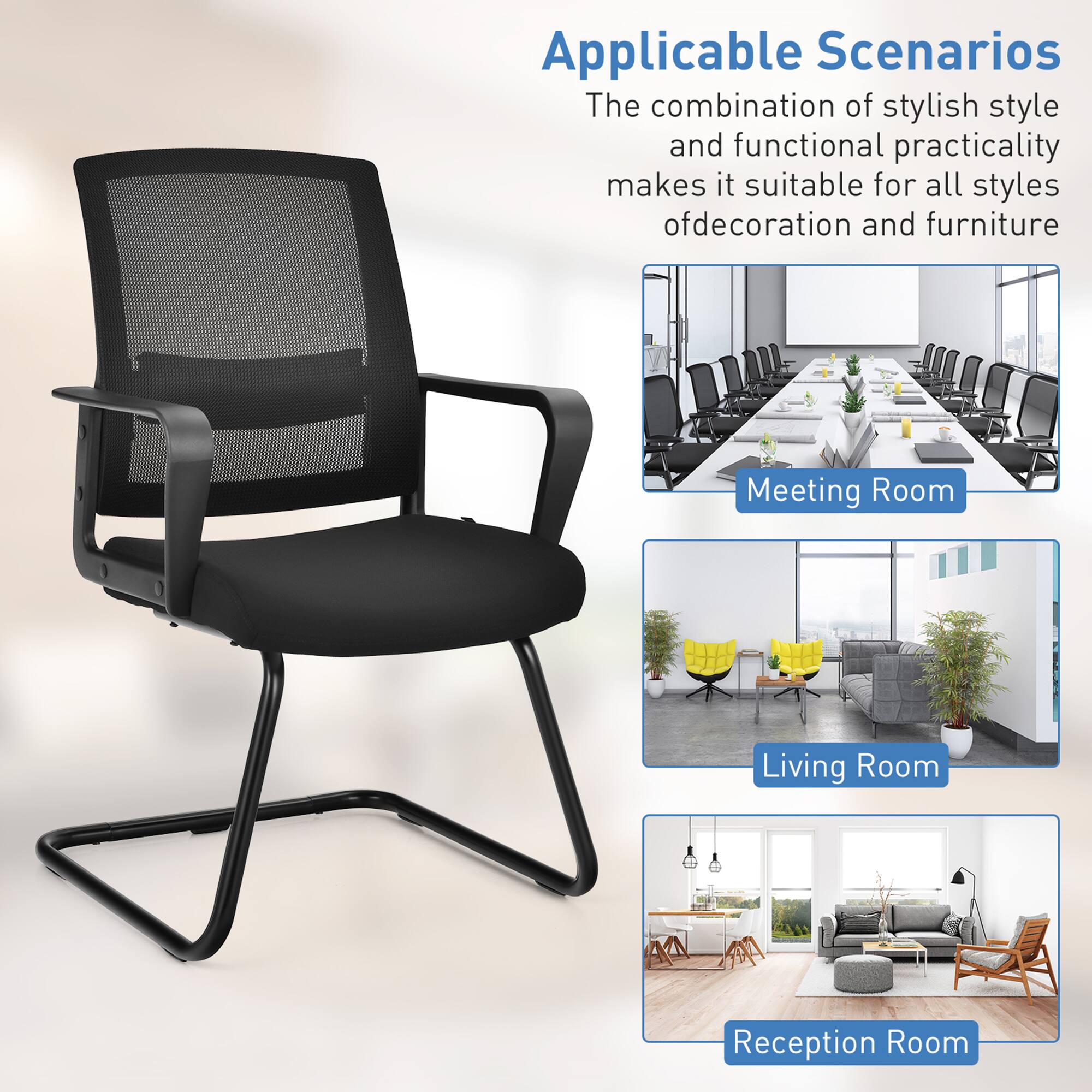 Applicable Scenarios

The combination of stylish style and functional practicality makes it suitable for all styles of decoration and furniture

- Meeting Room
- Living Room
- Reception Room