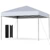 Front. Costway - Costway 10 X 10 FT Pop up Canopy Tent with Portable Carrying Bag 8 Stakes 4 Wind Ropes - White.