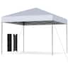 Costway - 10 X 10 FT Pop up Canopy Tent with Portable Carrying Bag 8 Stakes 4 Wind Ropes - White