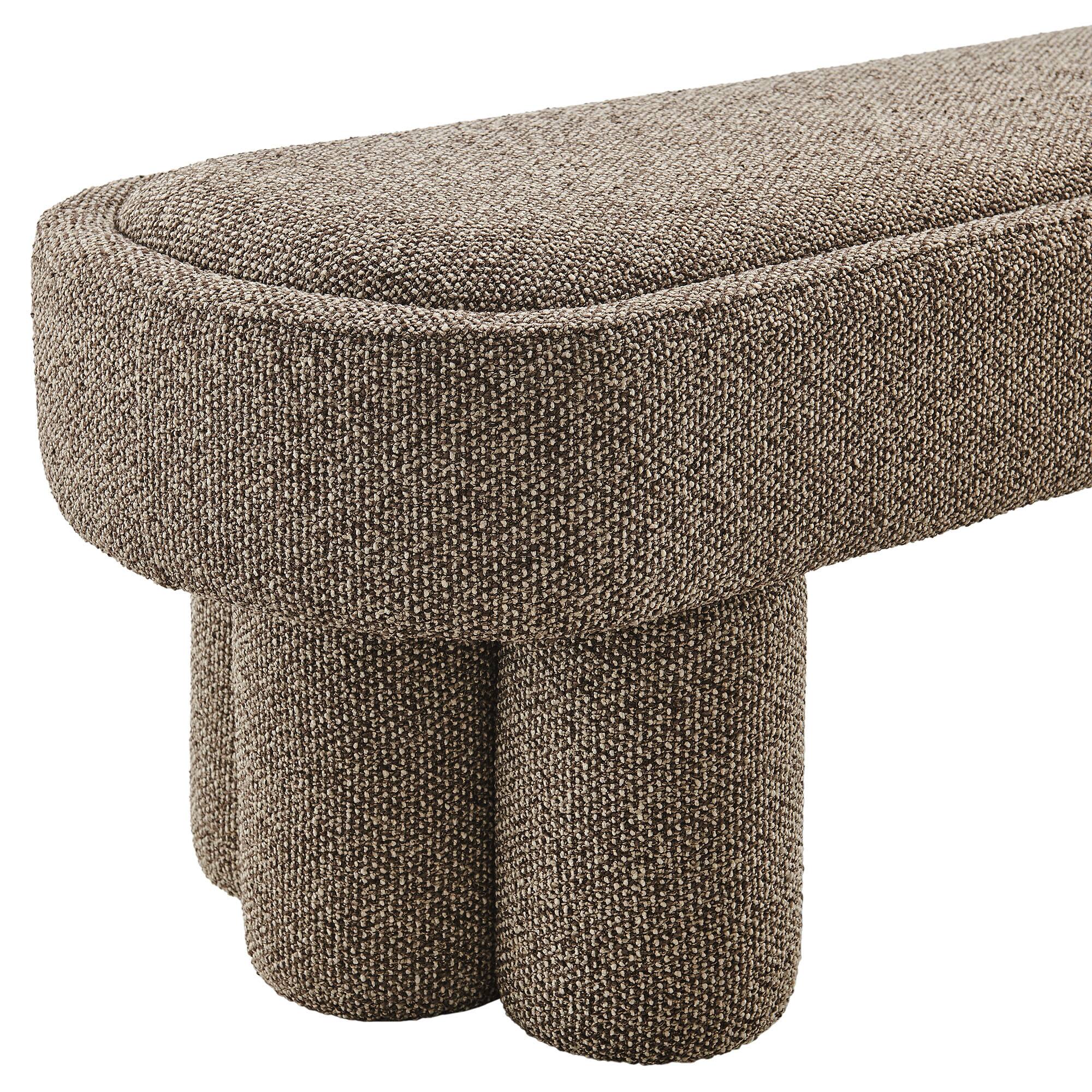 Alt View 4. Modway - Mossi 52-Inch Oval Boucle Fabric Bench by Modway - Earth.